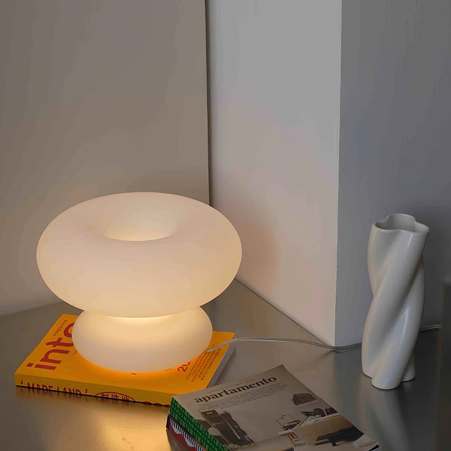 Modern Donut Table Lamp - Stylish & Decorative LED Night Light for Bedroom, Living Room, or Office - Perfect for Reading, Relaxing & Creating Cozy Ambiance