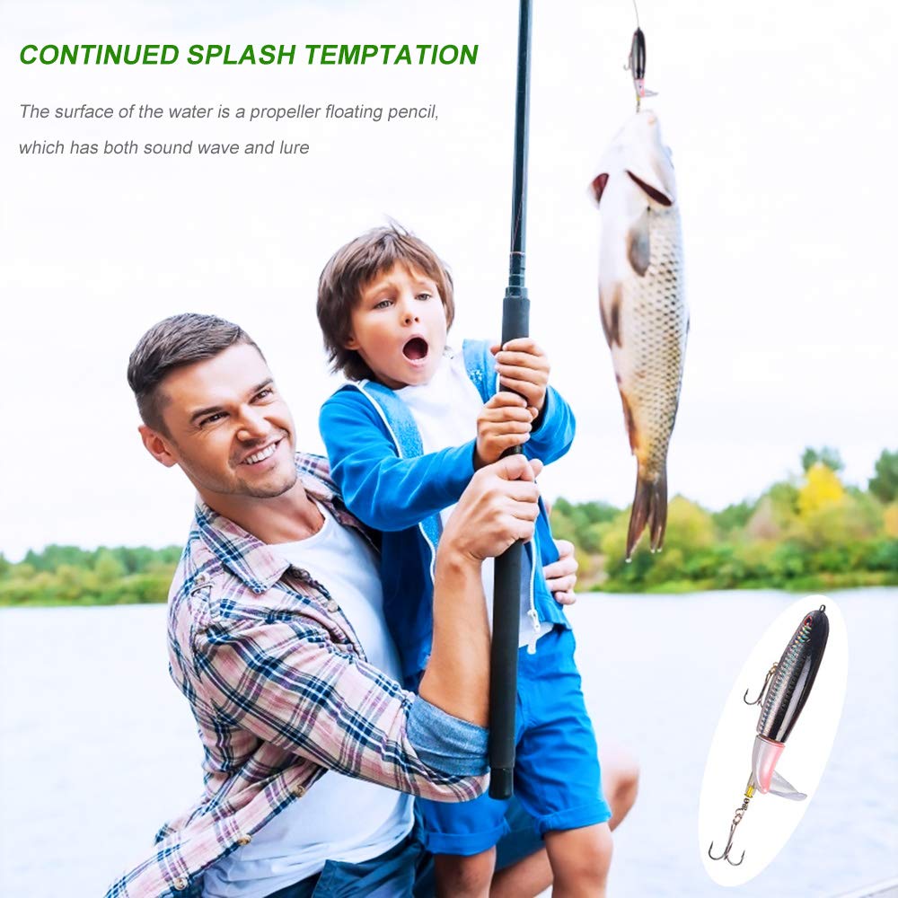 8Pcs Topwater Fishing Lure Set - Whopper Plopper Bass Lures with Floating Rotating Tail | Lifelike Hard Bait & Swimbait Kit for Bass Fishing | Perfect for Freshwater Lakes, Rivers, and Pond Fishing Adventures