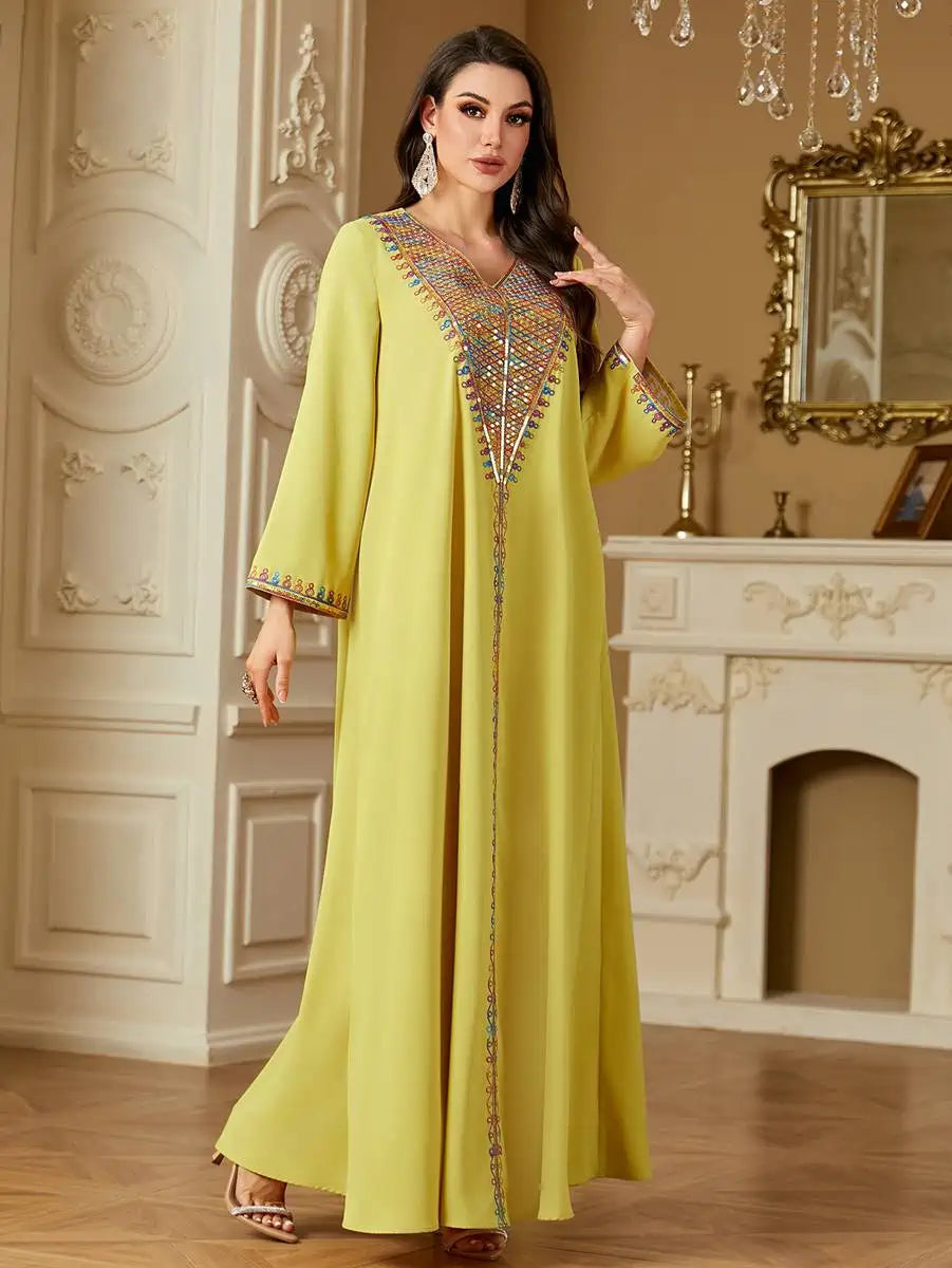 Elegant Eid Dress with Sequins & Embroidery - Stylish Caftan Kaftan Dress for Women #254220 | Perfect for Holiday Celebrations, Parties & Special Occasions