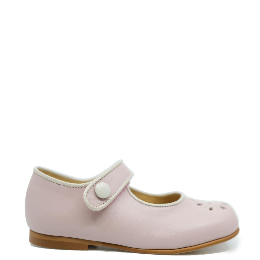 Sonatina Soft Pink Perforated Mary Jane Shoes for Girls - Comfortable & Stylish Toddler Dress Shoes for Weddings, Parties & Special Occasions