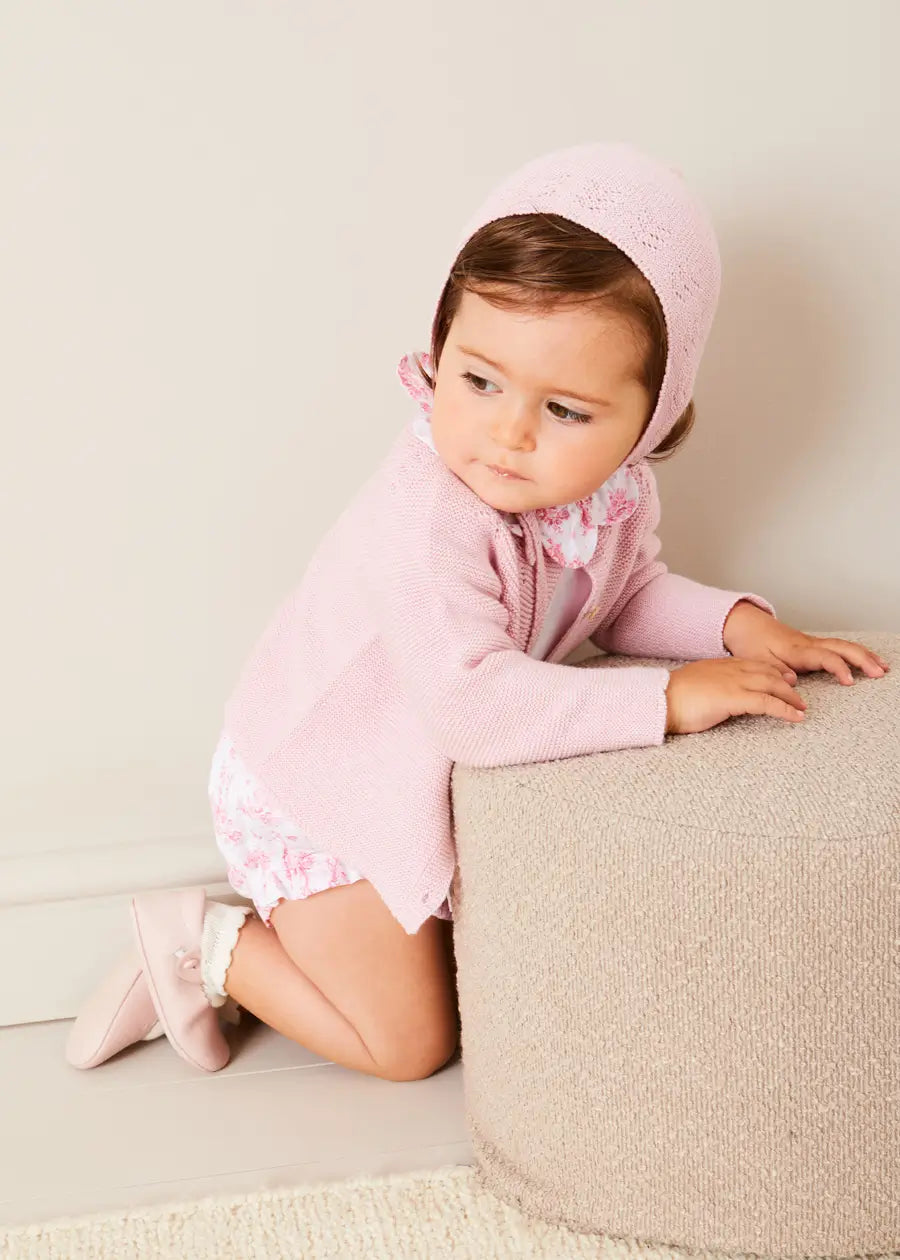 Pink Openwork Cotton Cardigan for Kids (6 Months - 10 Years) - Perfect for Spring Outfits & Family Photos