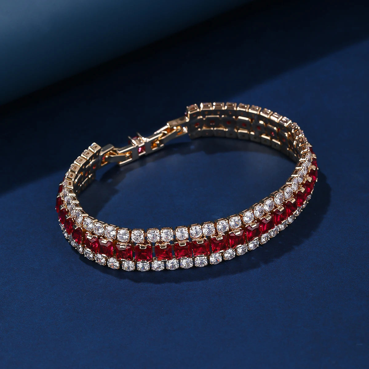 3 Row 5 Colors Bling Cubic Zirconia Tennis Bracelet for Women - Elegant 3A CZ Jewelry Gift (CK10161) - Perfect for Parties, Weddings & Special Occasions