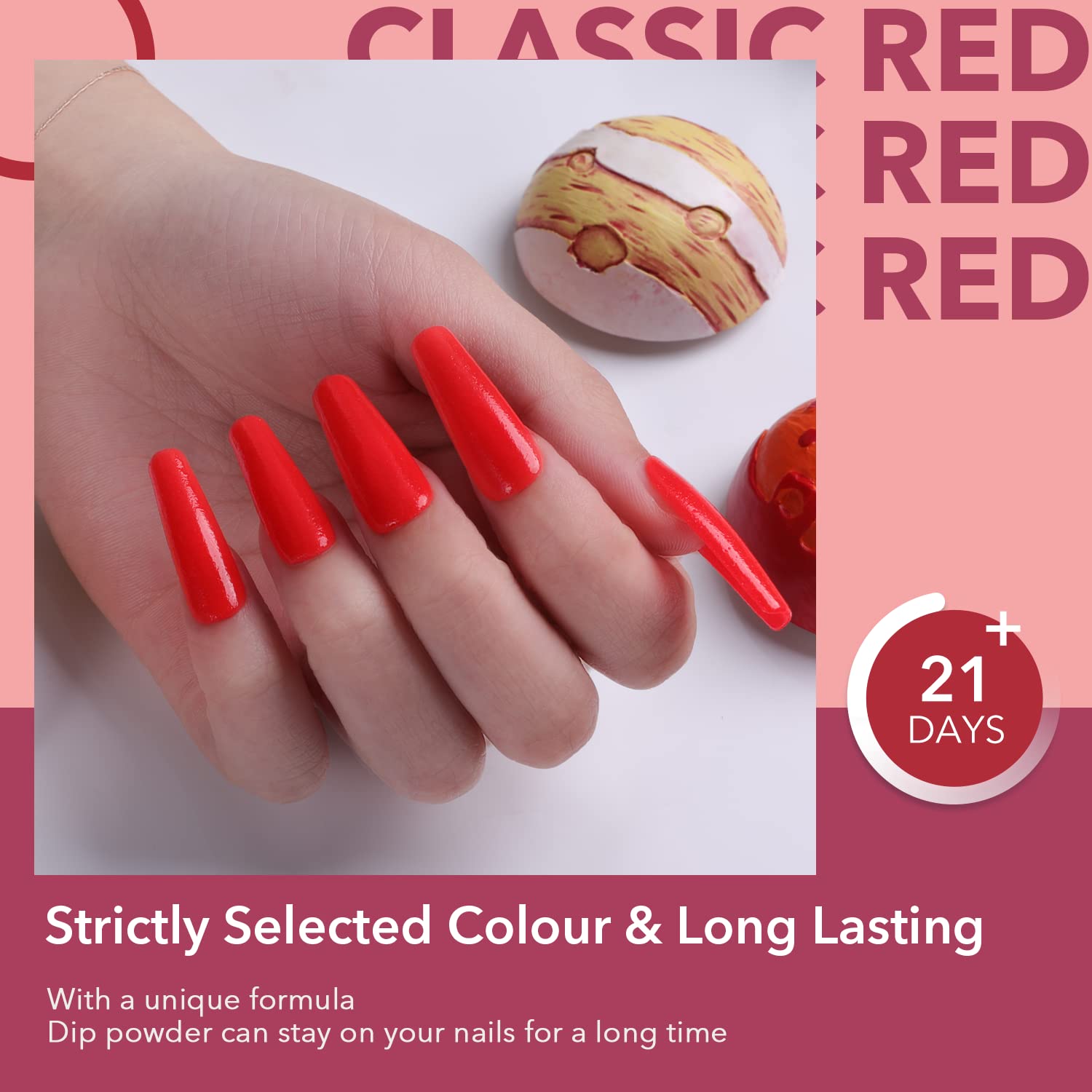 Aokitec Classic Red Nail Dipping Powder - 1oz Odor-Free & Long-Lasting French Manicure System for Salon & DIY Home Nail Art | Perfect for Christmas, Parties & Special Occasions
