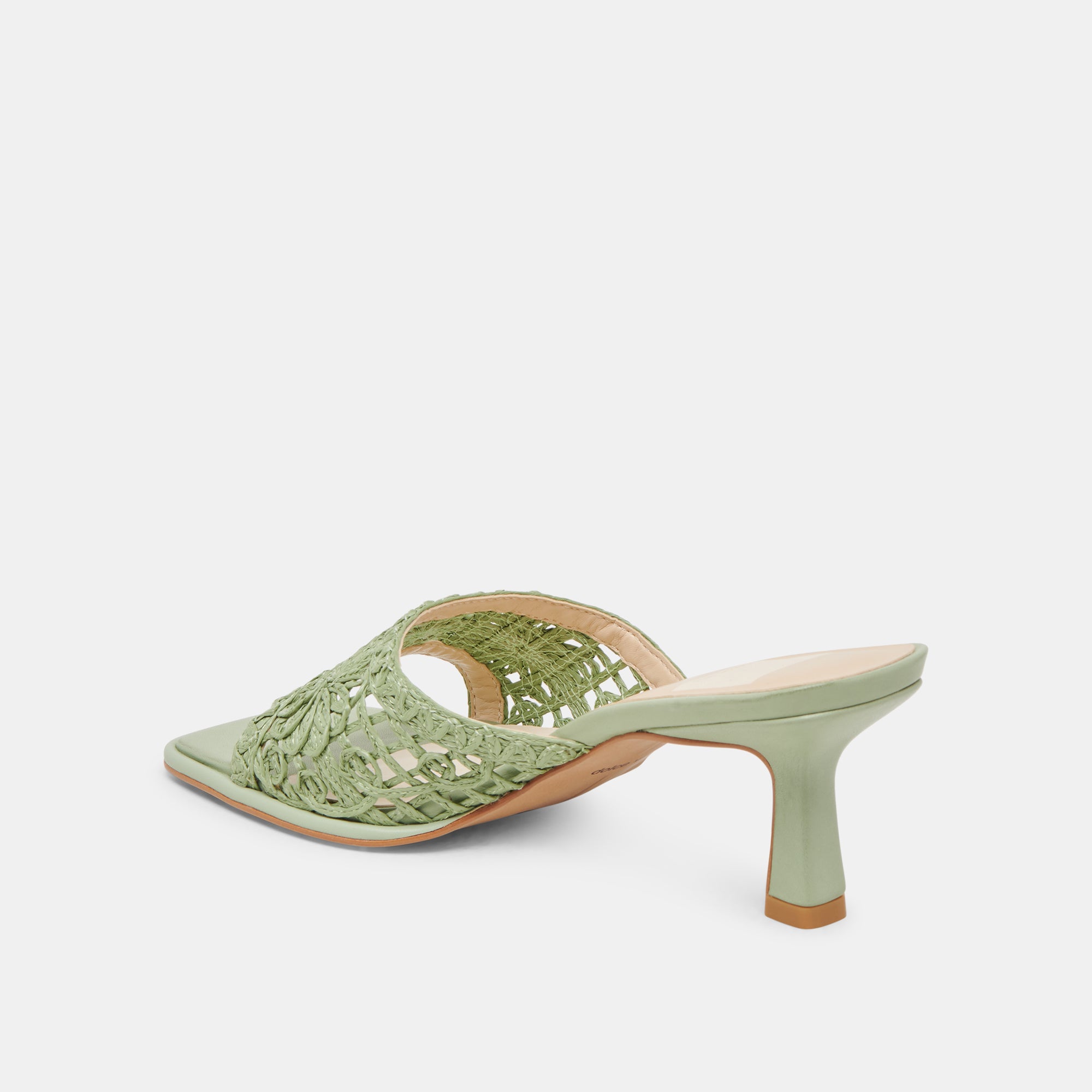 MAYLAH Women's Sage Green Macrame Heels - Comfortable High Heel Sandals for Weddings, Parties & Summer Outfits