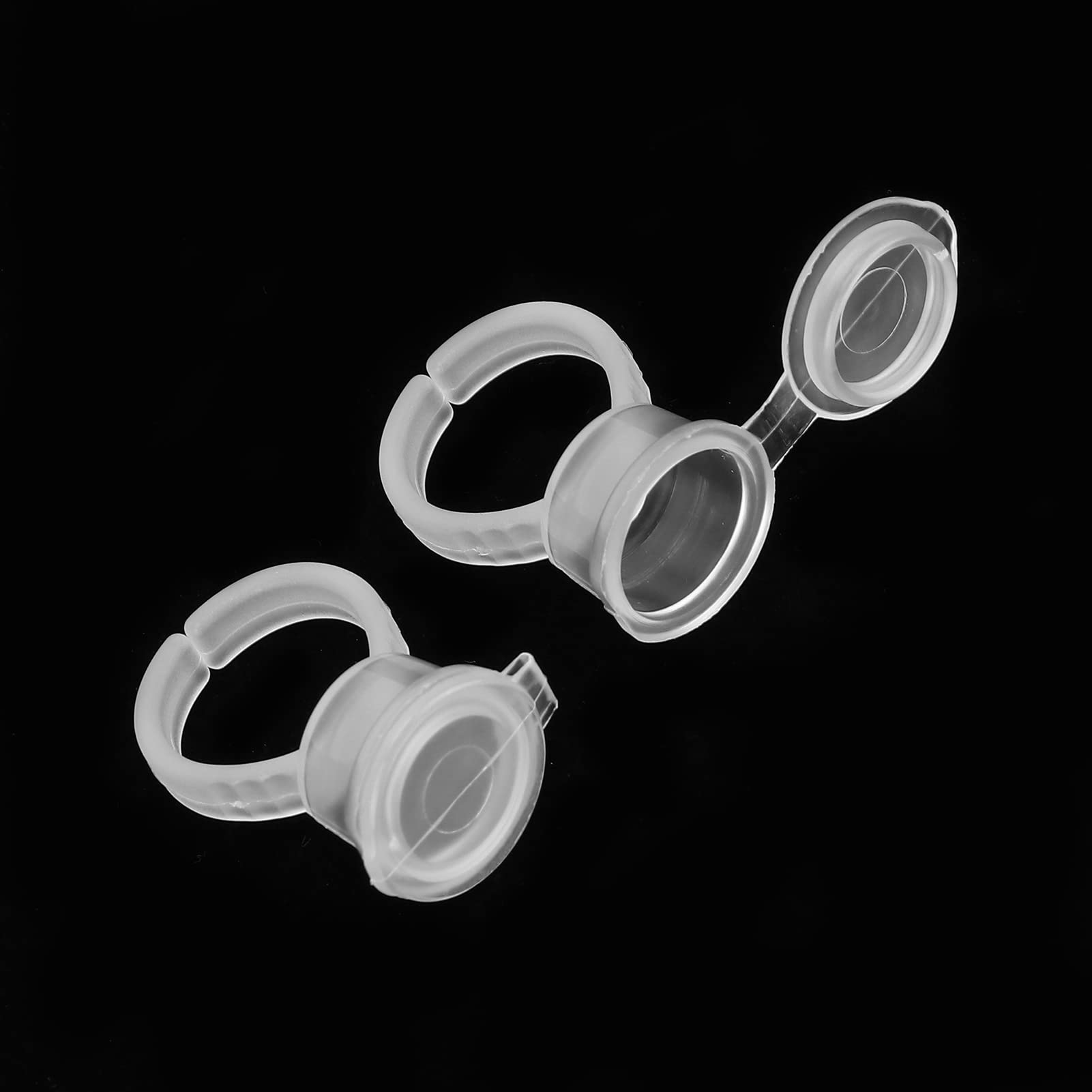 50pcs Disposable Pigment Ring Cups - Eyelash Glue Holder for Lash Extensions & Nail Art - Perfect for Beauty Salons, DIY Nail Designs & Professional Lash Applications