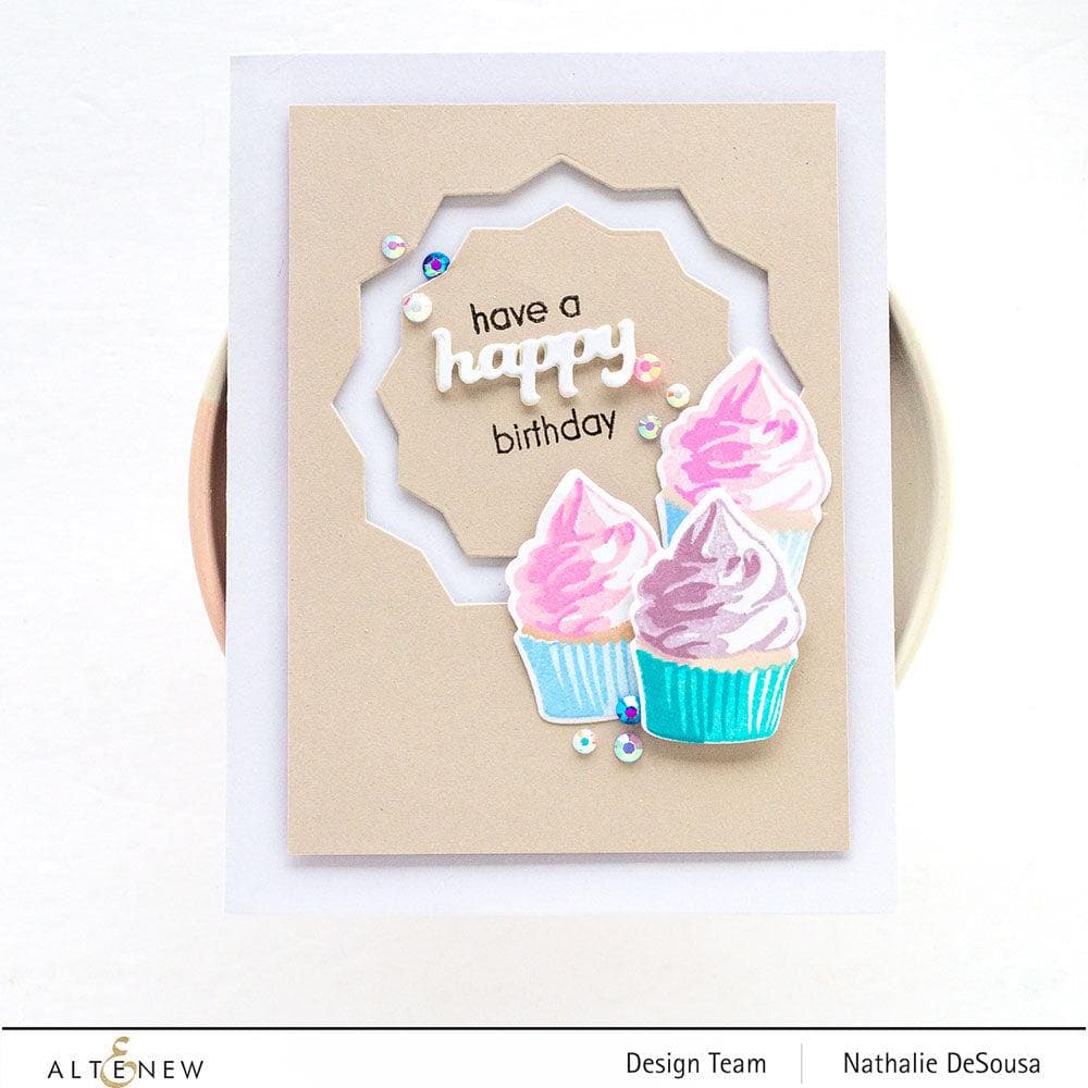 Mini Delight Cupcake Stamp & Die Set for Card Making, Scrapbooking & DIY Crafts - Perfect for Birthday Invitations & Handmade Greeting Cards