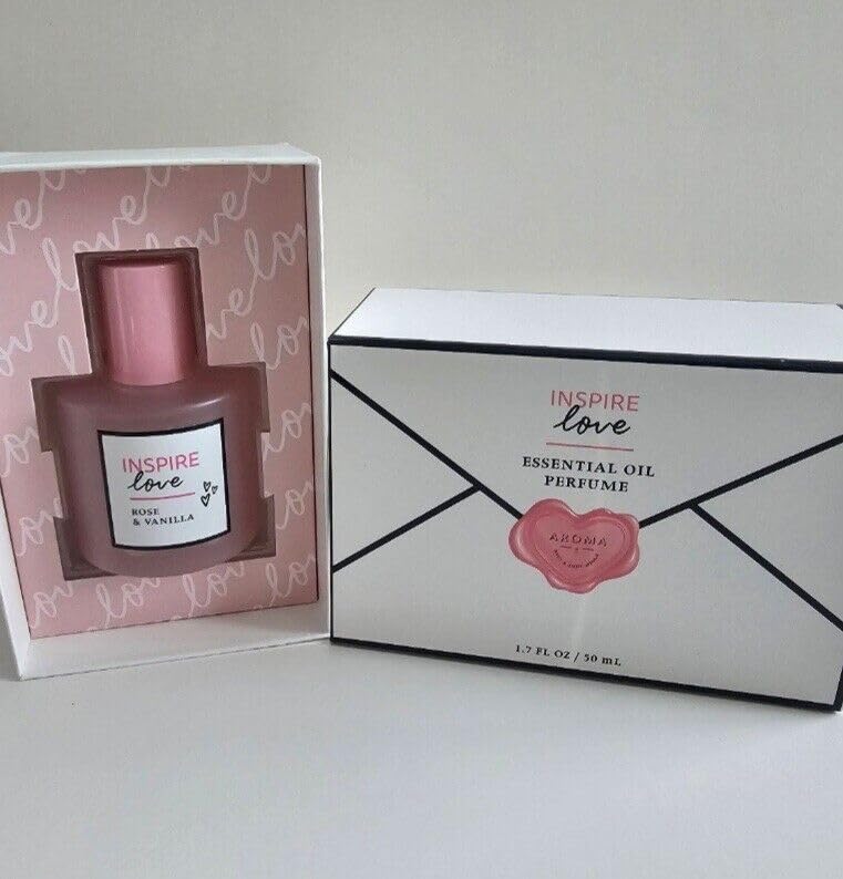 Aroma Rose Vanilla Essential Oil Perfume 1.7oz - Inspire Love Eau de Parfum Spray for Women, Long Lasting Fragrance, Bath & Body Mist - Perfect for Date Night, Romantic Gifts & Daily Wear