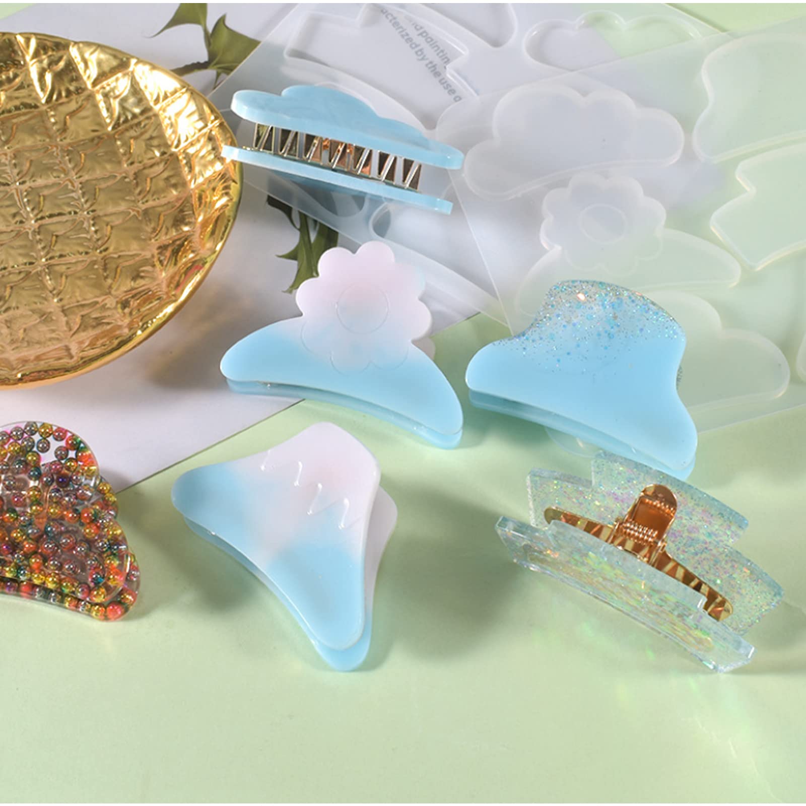 Shark Hair Clip Resin Silicone Mold - DIY Epoxy Resin Hairpin, Keychain, Bookmark & Pendant Craft Kit for Jewelry Making - Perfect for Beach Party, Summer Accessories & Gifts