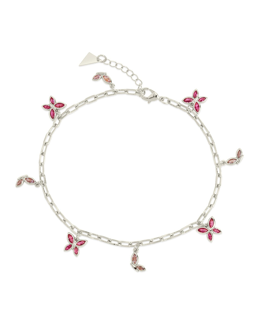Elegant Caria CZ Butterfly Anklet – Sterling Silver Adjustable Ankle Bracelet for Women | Perfect for Beach, Summer, and Boho Fashion