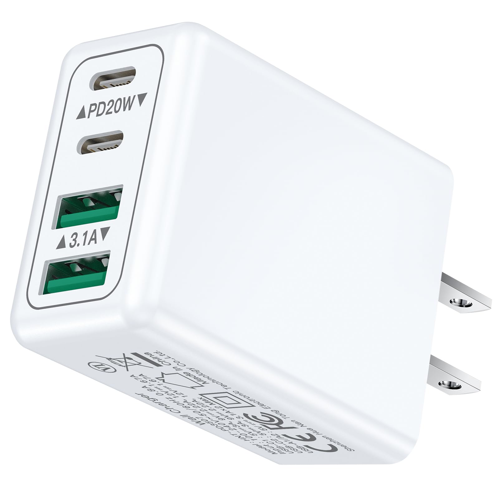 40W 4-Port USB C Fast Charger Block with QC+PD3.0 - Agtray Compact Wall Charger Power Adapter for iPhone 16/15/14/13/12 Pro Max, Galaxy S24/S23 - Perfect for Travel, Home & Office Fast Charging Needs