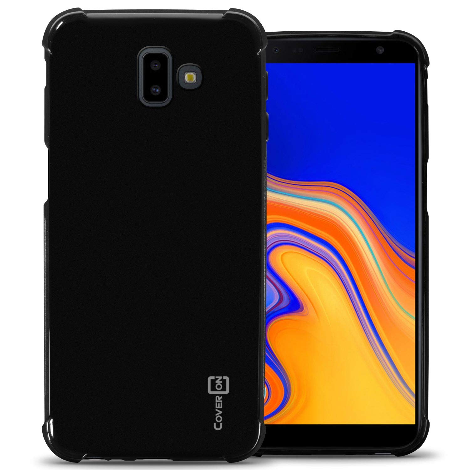 Premium FlexGuard Series Shockproof Case for Samsung Galaxy J6 Prime/J6 Plus - Gloss Black - Slim Protective Cover with Anti-Scratch & Anti-Fingerprint Design - Perfect for Daily Use, Travel & Outdoor Activities