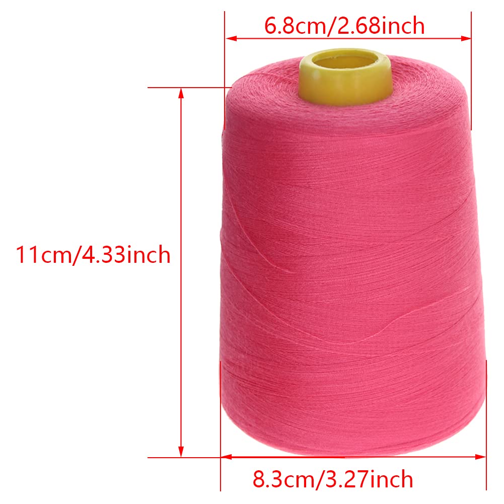 Bettomshin 2-Pack High-Quality Polyester Serger Thread - 8000 Yards Per Spool (402 Dia) - Machine & Hand Sewing Embroidery Thread in Light Red 161 - Perfect for Quilting, Garment Construction & Serger Overlocking