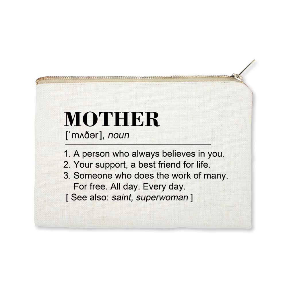 Personalized Mother's Birthday Gift - Elegant Toiletry & Cosmetic Bag with Inspirational Quote - Perfect Makeup Case for Mom - Ideal for Travel, Spa, and Everyday Use