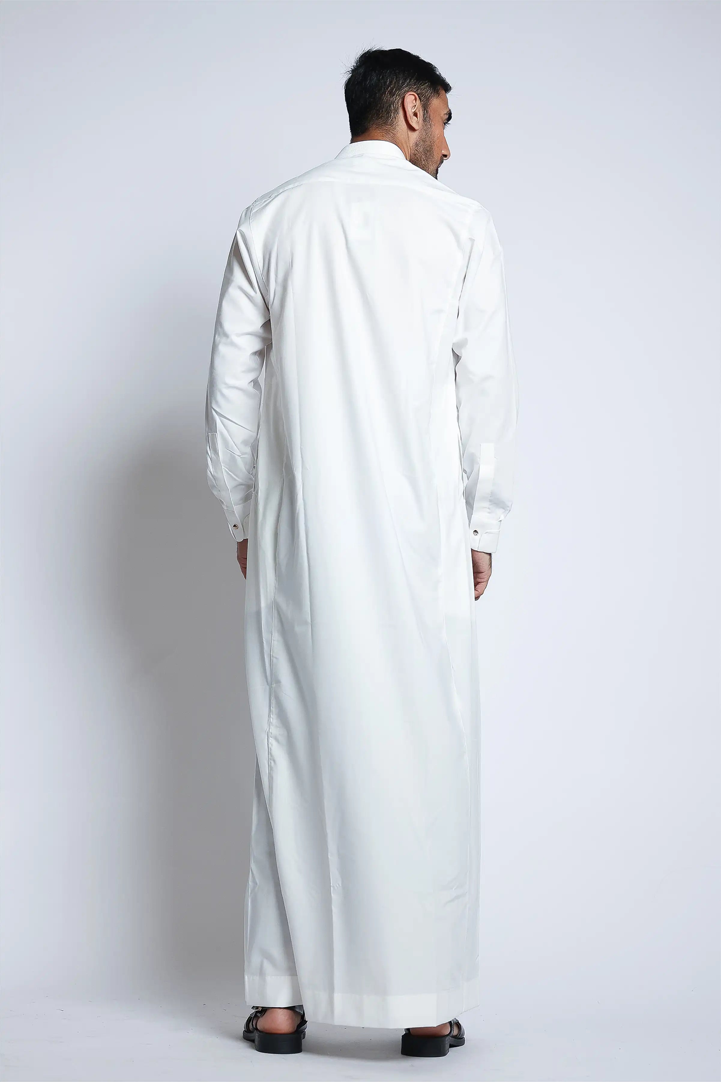 Premium J135 Cream Collar Thobe for Men - Traditional Emirati Long Dress with Elegant Design - Perfect for Eid, Weddings & Special Occasions