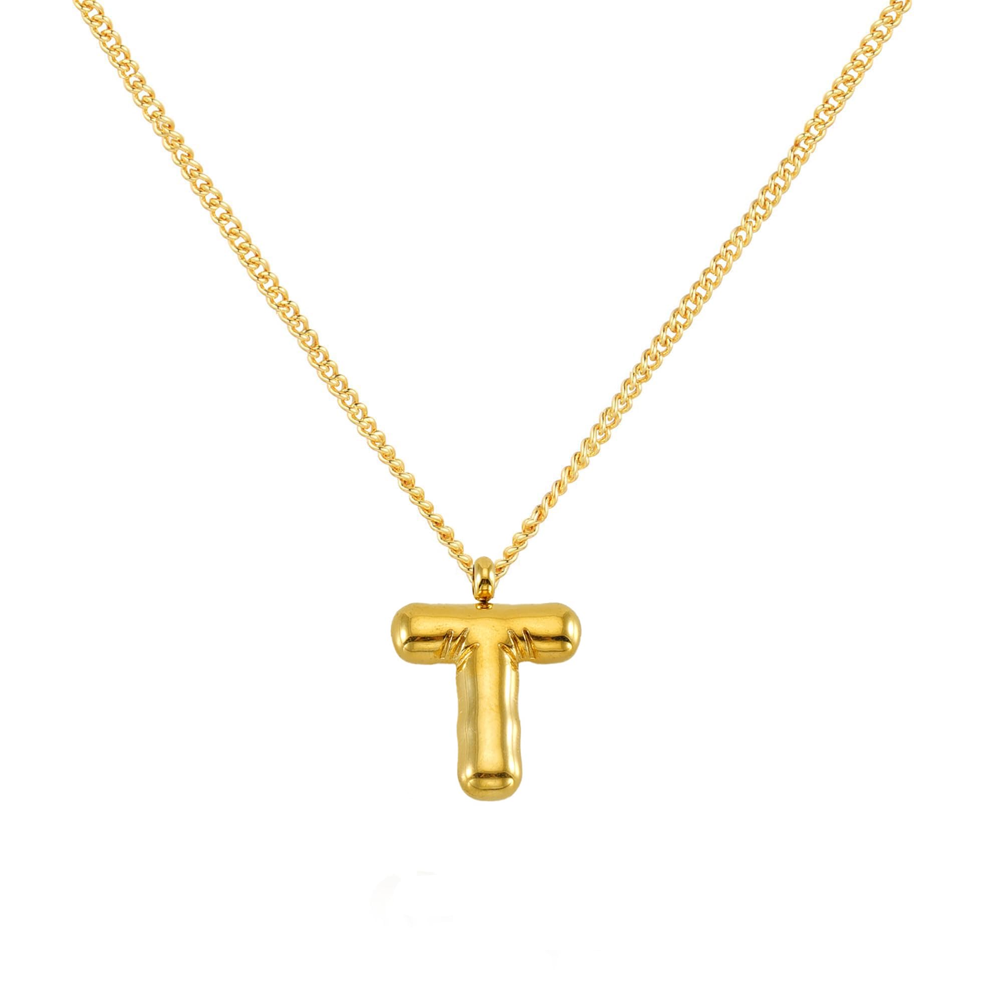 Personalized Bubble Letter Necklace for Women - 18K Gold Plated Alphabet Pendant, Dainty Balloon Initial Necklace, Custom Name Jewelry Gift for Girlfriend, Birthday, Anniversary & Everyday Wear