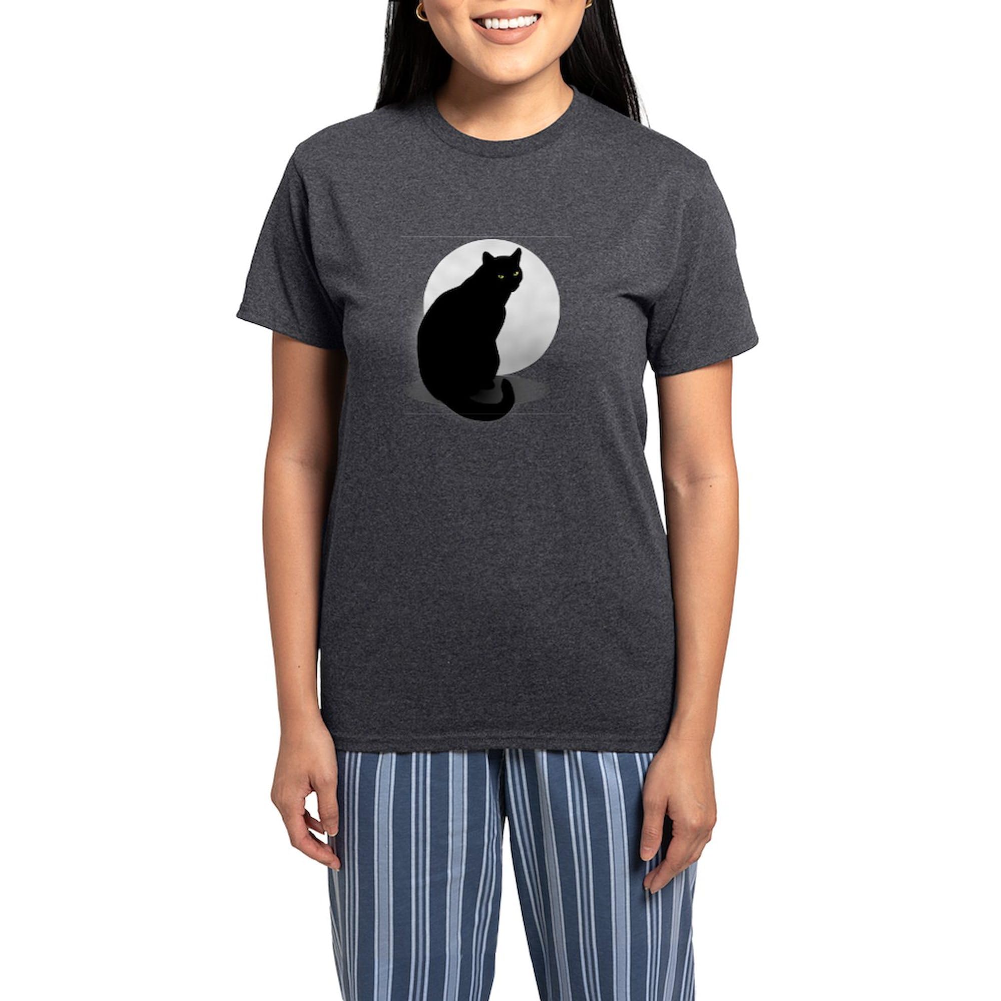 Black Cat Women's Charcoal Pajama Set - Soft & Comfortable Sleepwear for Women | Perfect for Halloween, Christmas Gifts & Cozy Nights at Home