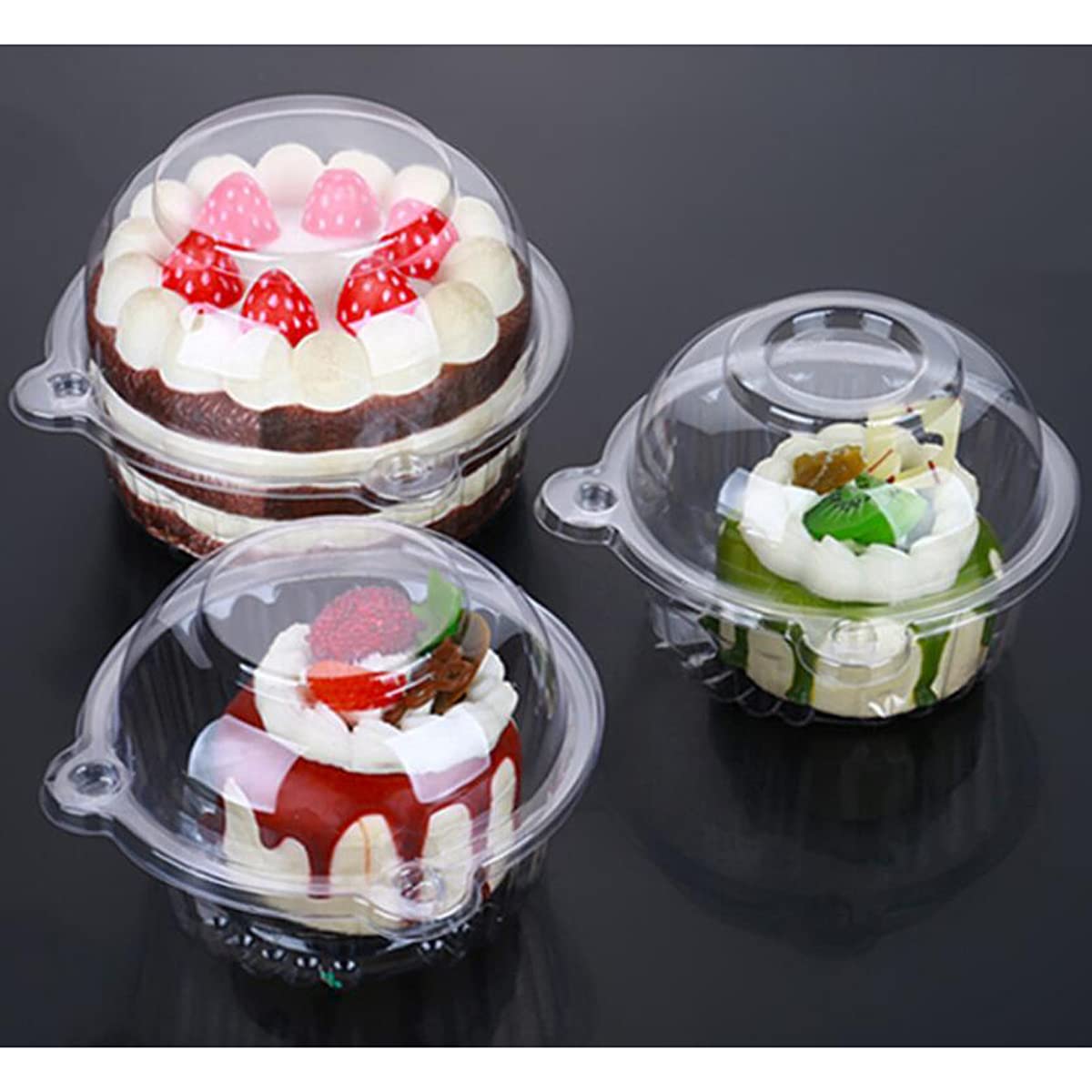 50 PCS Clear Plastic Cupcake Holders - Individual Dome Lids for Muffins, Cakes & Desserts - Perfect for Bakeries, Parties & Food Storage