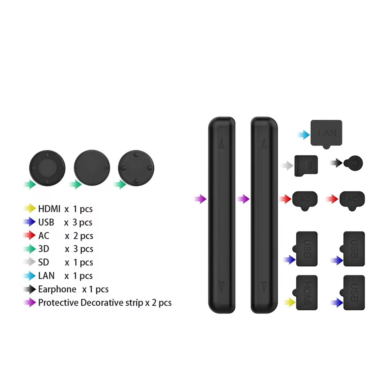 ECHZOVE 14-Pack Silicone Dust Proof Plugs for Nintendo Switch OLED - Soft Rubber Covers for HDMI, USB, AC, SD, LAN & Headphone Ports | Switch Accessories Kit for Protection & Clean Gaming Setup