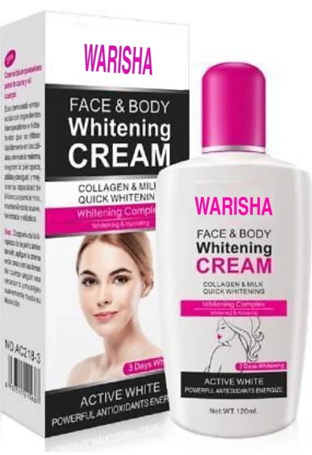 Collagen Milk Whitening Face & Body Cream with Musk Scent (0.1 oz) - Brightening Moisturizer for Glowing Skin, Day & Night Use