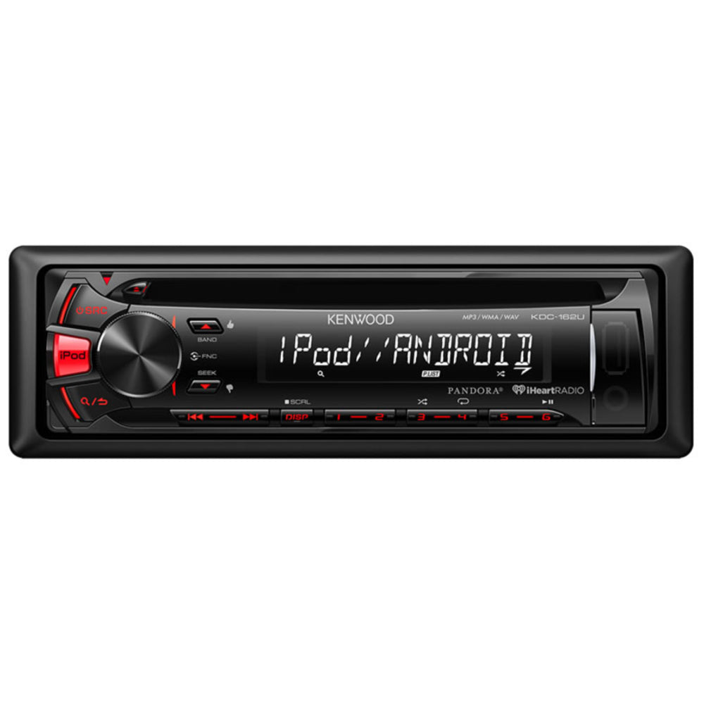 Kenwood KDC 162U Car Stereo Receiver - Bluetooth, USB, MP3, AM/FM Radio - In-Dash Digital Media Player for Cars & Trucks - Perfect for Commuting & Road Trips