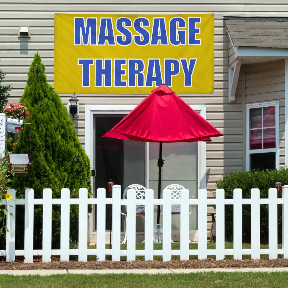 Custom Vinyl Banner for Massage Therapy & Business Advertising - Weatherproof Outdoor Yard Signs with 8 Grommets (48x96 Inches) - Perfect for Storefronts, Events & Trade Shows