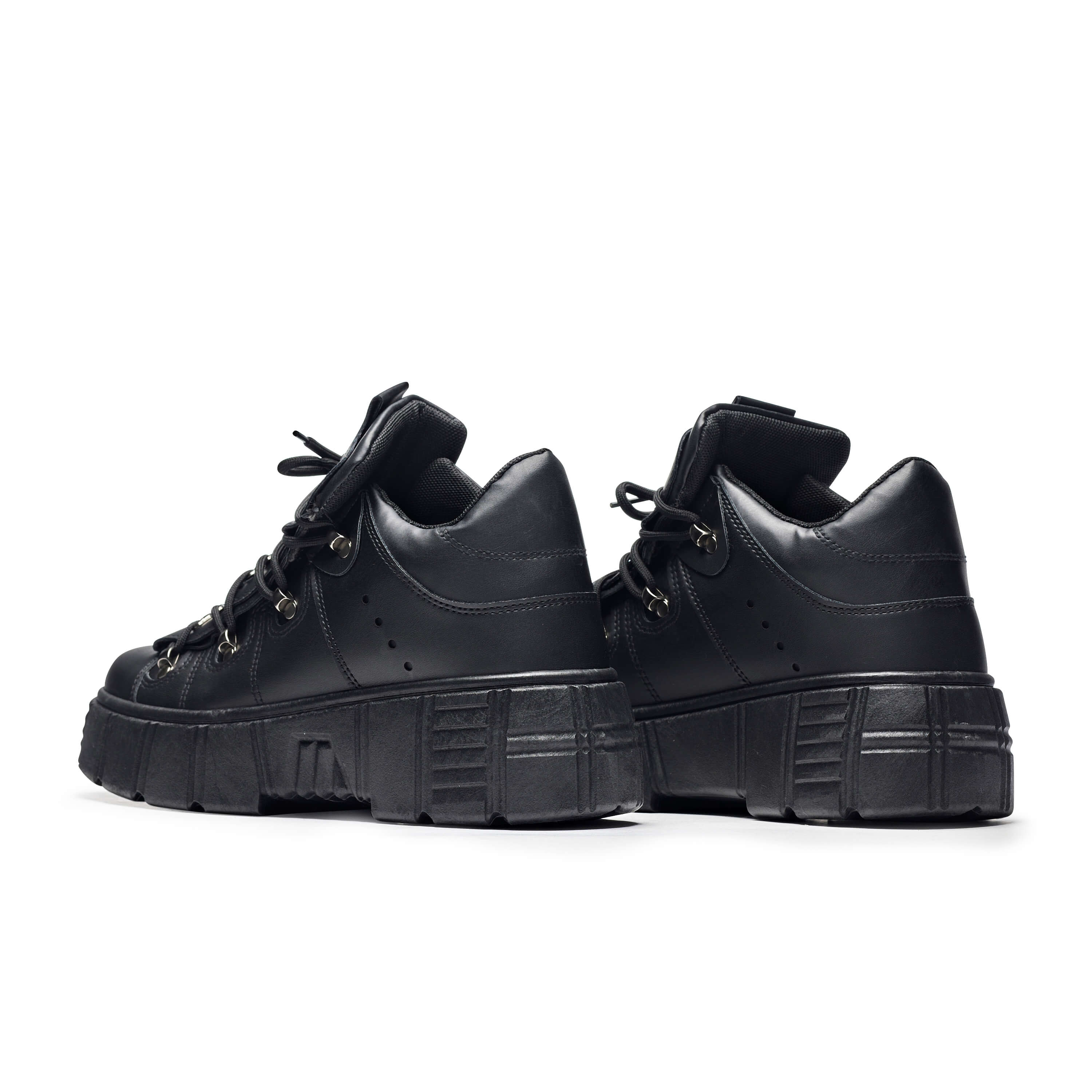 Rimo Core Chunky Black Sneakers for Women - Stylish Platform Casual Shoes for Walking, Running & Everyday Wear | Fashionable & Comfortable Footwear for Outfits & Street Style