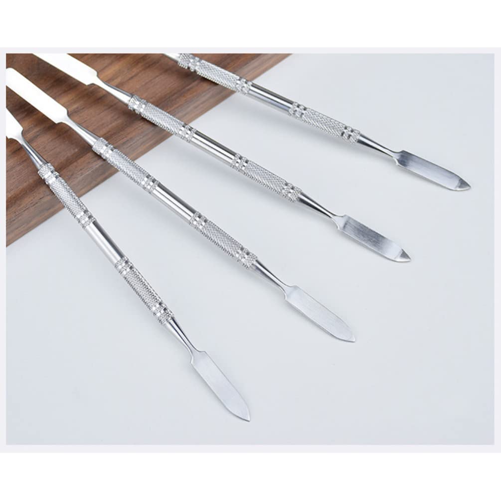 Milisten Professional Stainless Steel Makeup Mixing Tool - Foundation Blender, Nail Art & Skincare Spatula for Seamless Beauty Application - Perfect for Makeup Artists, DIY Manicures & At-Home Skincare Routines