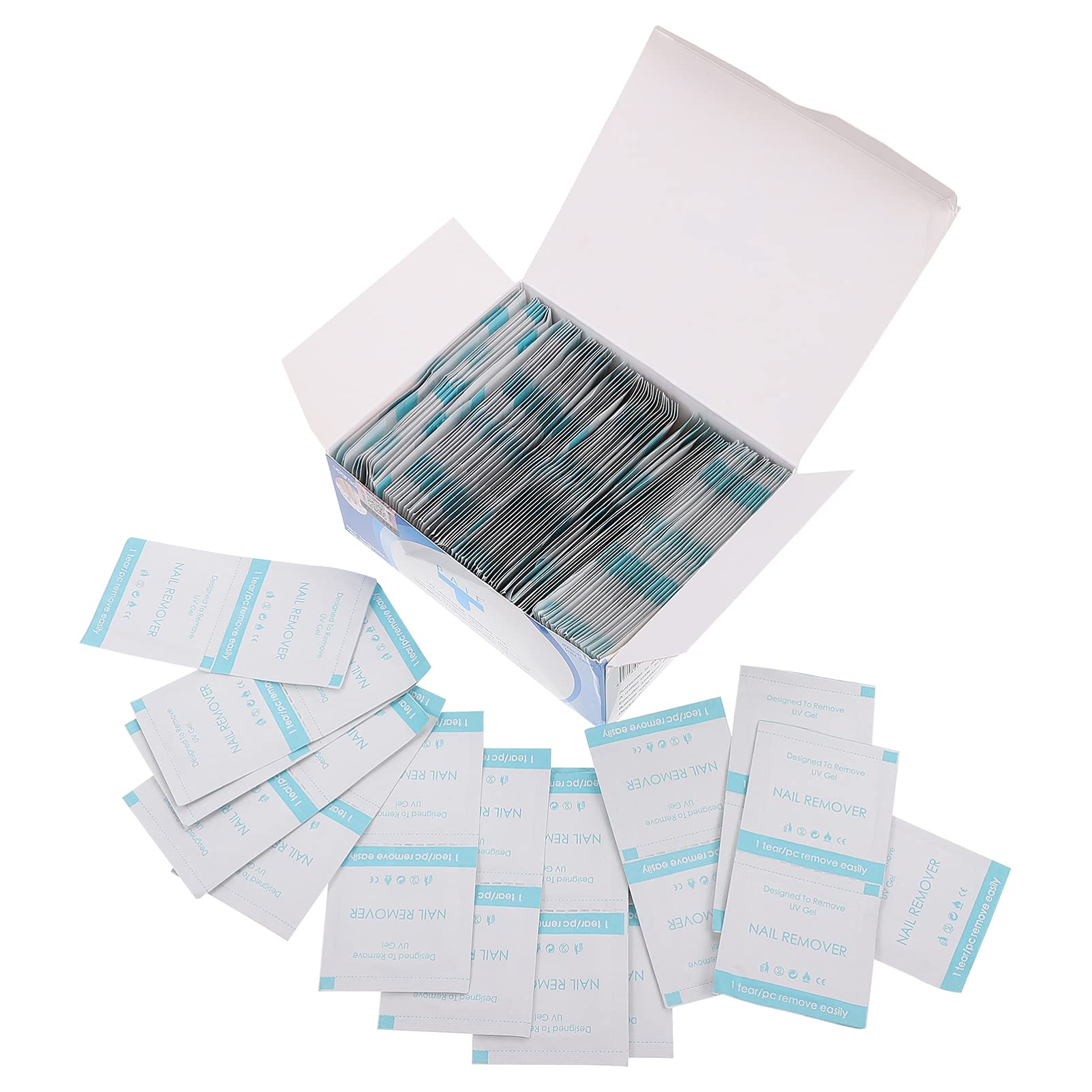 Minkissy 200pcs Disposable Nail Polish Remover Pads - Individually Wrapped, Lint-Free, Non-Woven Nail Cleaning Wipes for Professional & At-Home Manicures | Perfect for Salons, Travel, and Quick Nail Polish Removal