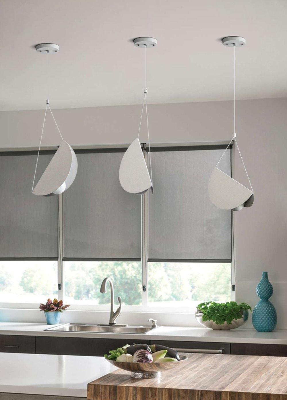 Modern Glider Pendant Light - Sleek Hanging Fixture for Kitchen Island, Dining Room & Bedroom - Adjustable Height LED Chandelier with Industrial Design