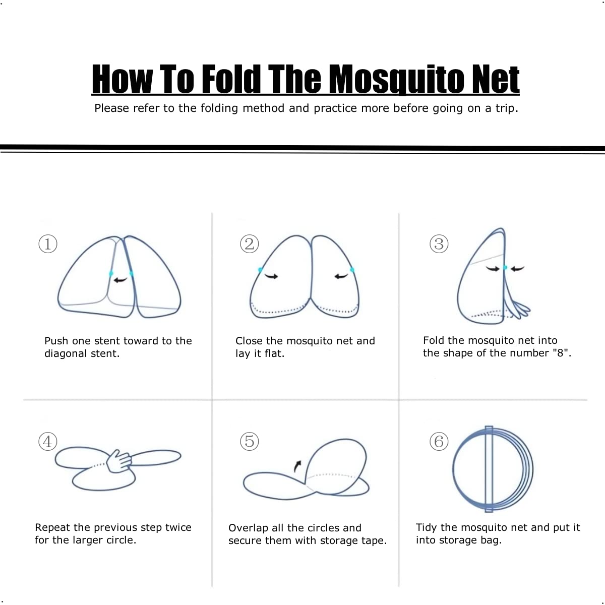 Pop Up Mosquito Net for Bed & Camping - Portable Travel Mosquito Tent with Double Entry, Folds to 17 Inches - Fits King/Queen Size Beds (71