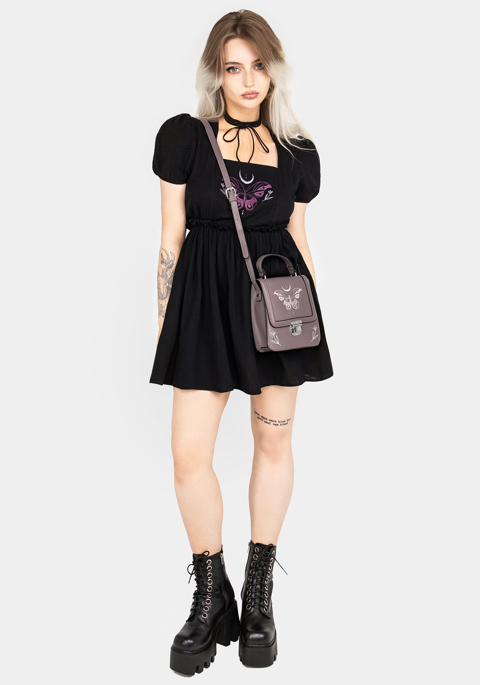 Butterfly Embroidered Puff Sleeve Mini Dress - Floral Summer Cocktail Party Dress for Women, Perfect for Weddings, Dates & Special Occasions