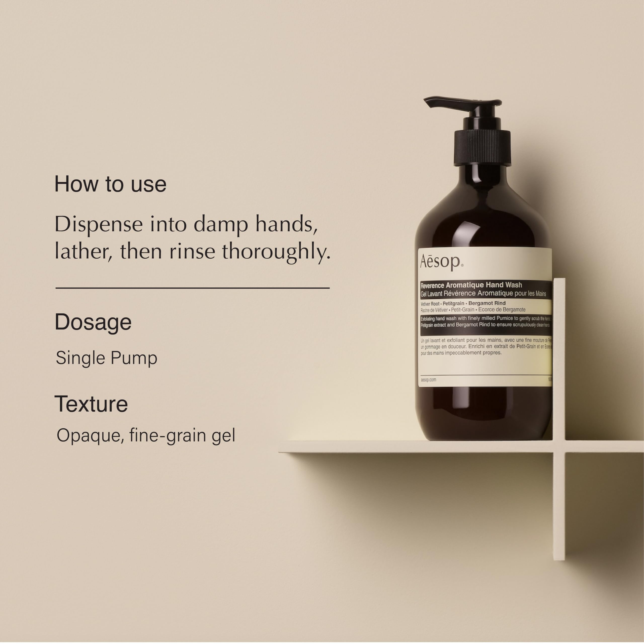 Aesop Reverence Aromatique Exfoliating Hand Wash 500mL - Botanical Extract & Pumice Scrub for Deep Cleansing & Smooth Skin | Gentle Exfoliator for Dry Hands | Perfect for Kitchen, Bathroom & Salon Use