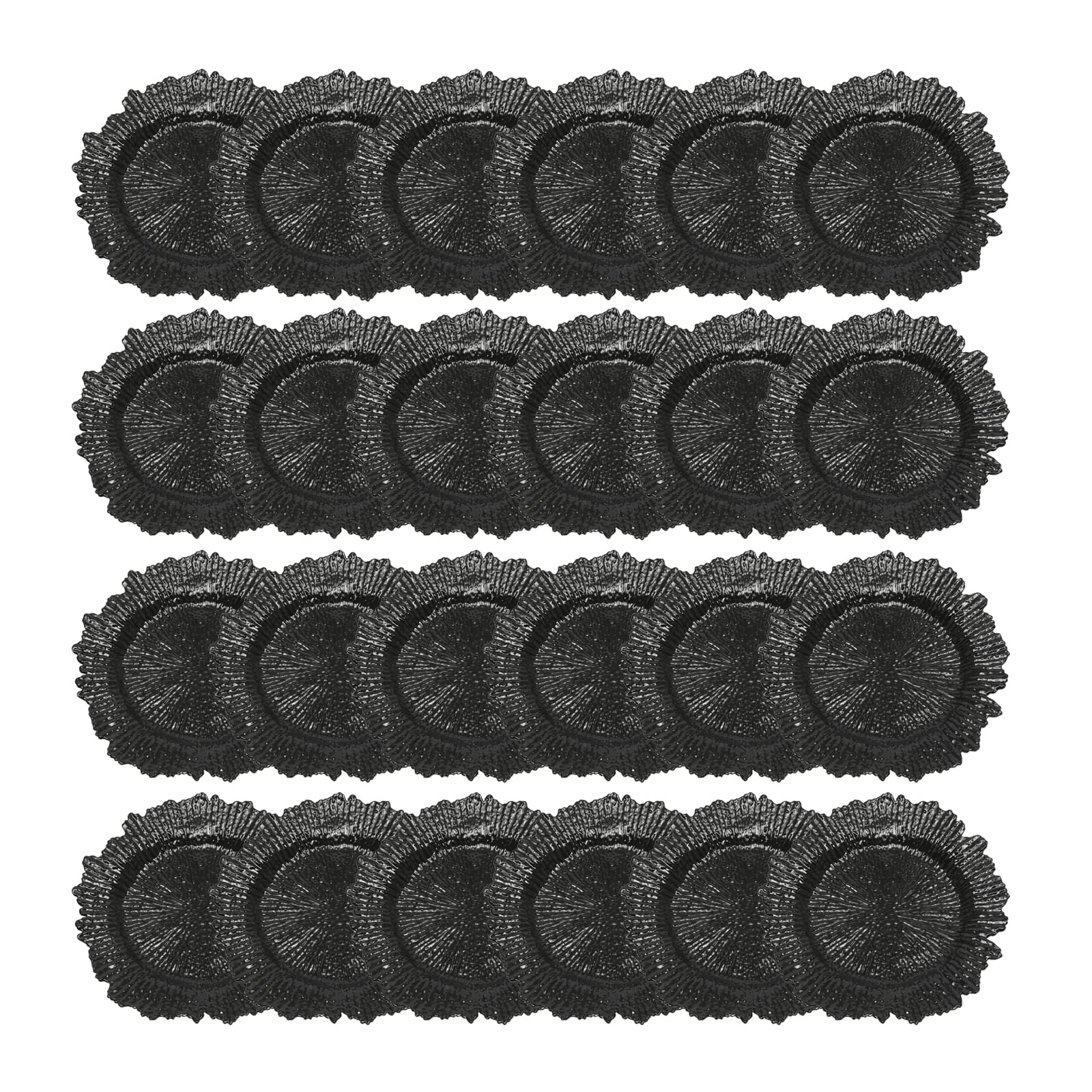 24-Pack 12.6 Inch Gold Plastic Charger Plates - Elegant Round Dinner Plates for Wedding, Party & Table Decor - Premium Gold Reef Chargers - Perfect for Formal Dinners, Buffets & Special Events