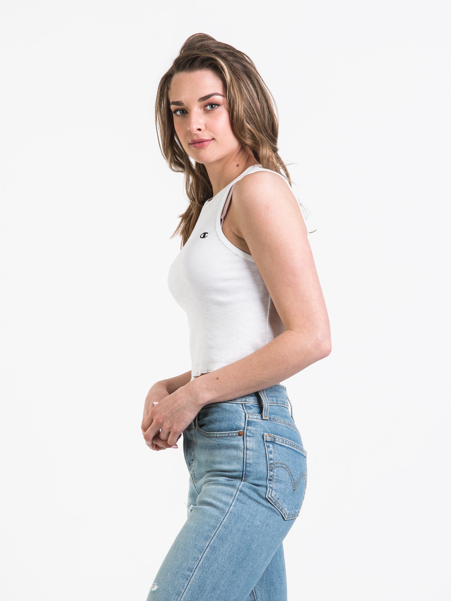 Champion Ribbed Lettuce Edge Tank Top for Women - Soft Stretch Comfort Fit Casual Wear - Perfect for Gym, Yoga, and Summer Outfits