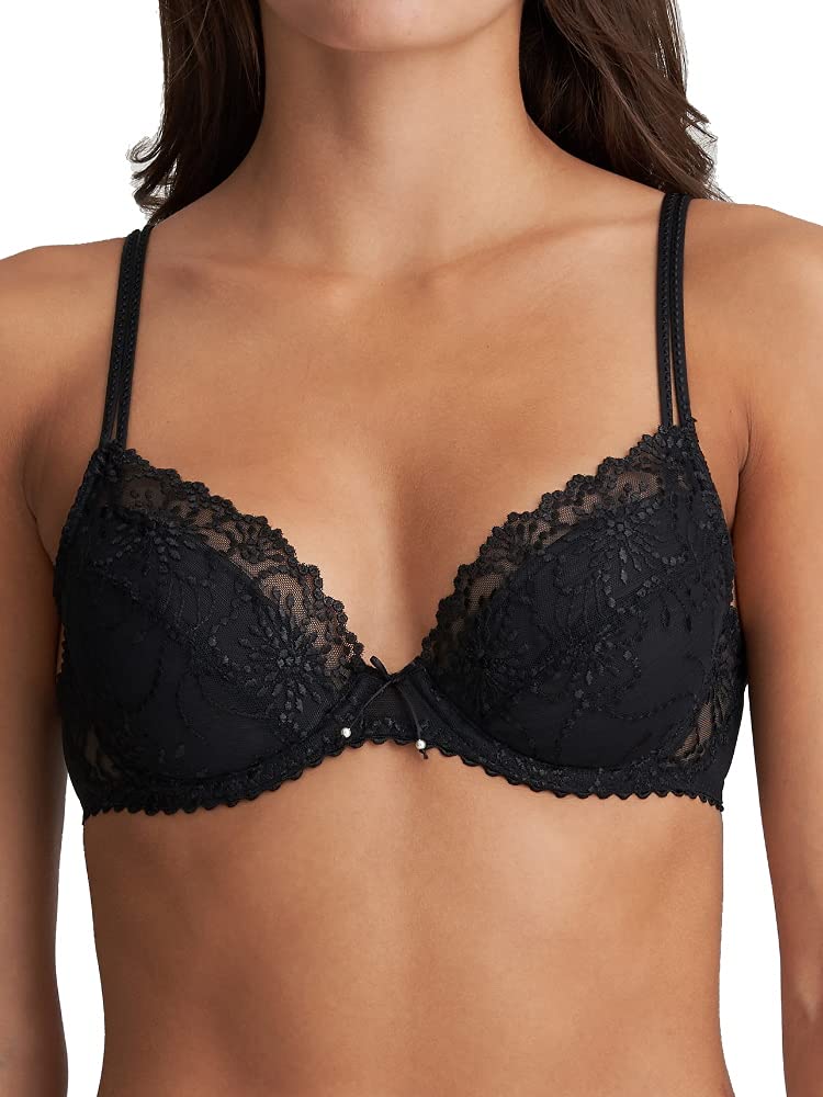Women's Push-Up Bra - Jane 010, Black, 34E | Comfortable & Supportive Underwire Lingerie for Everyday Wear & Special Occasions