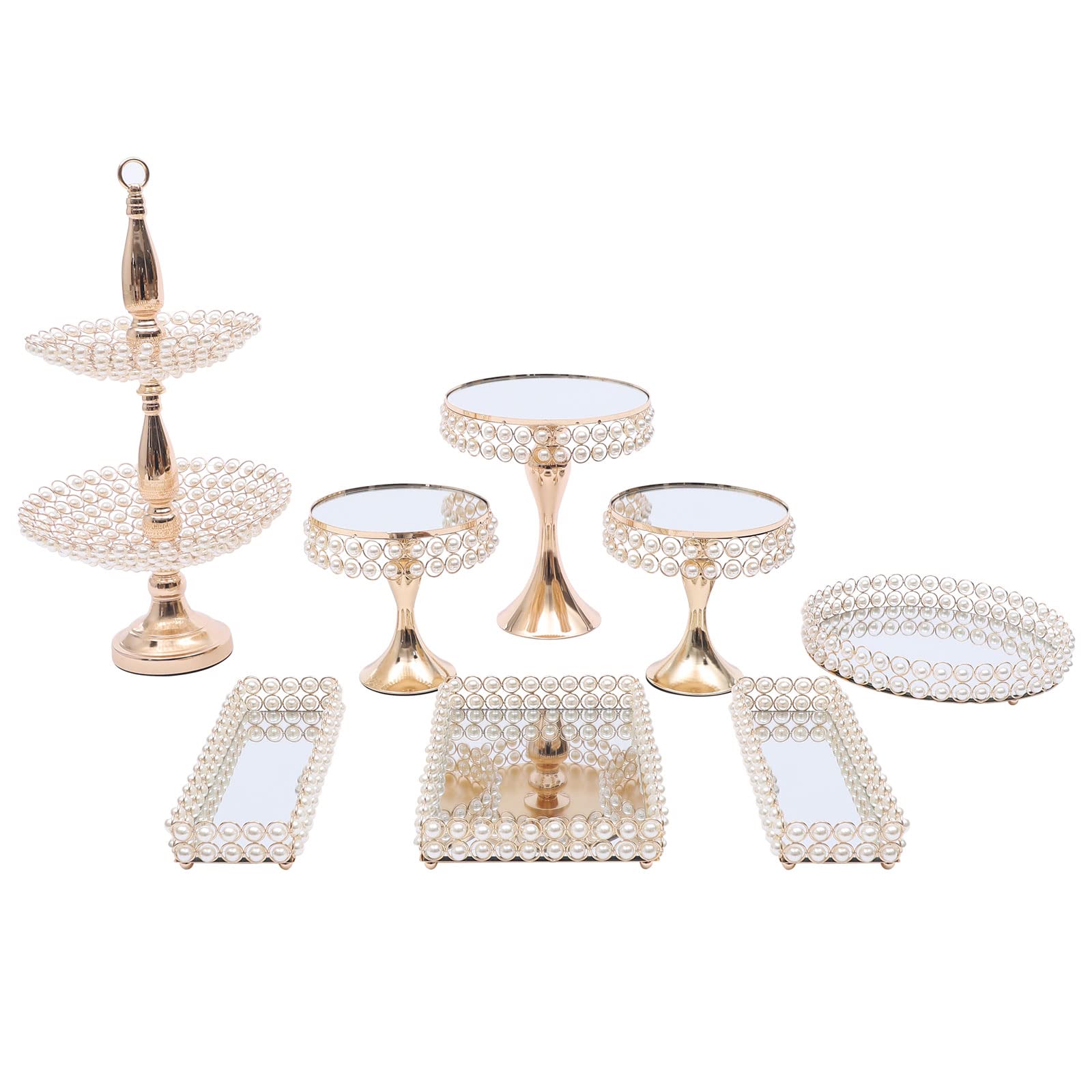 Gdrasuya10 8-Piece Cake Stand Set - Elegant Tiered Dessert Tower for Wedding, Birthday Party, Anniversary & Celebration | Perfect for Cupcakes, Pastries & Sweet Treats Display