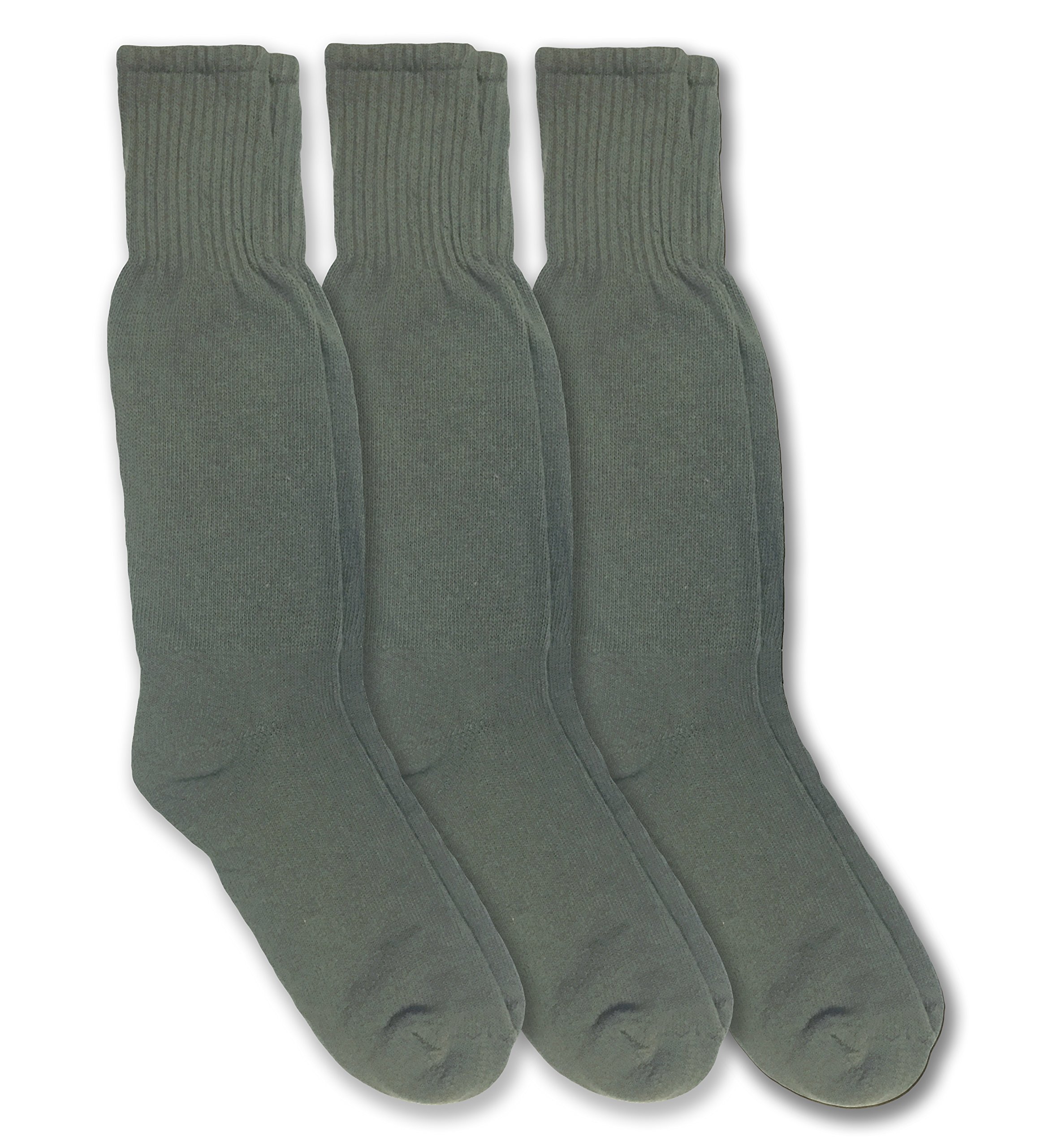 Jefferies Men's Military Combat Boot Socks - 3 Pack of Ribbed Crew Socks for Uniform & Tactical Use - Durable Army Socks for Hiking, Work & Outdoor Activities