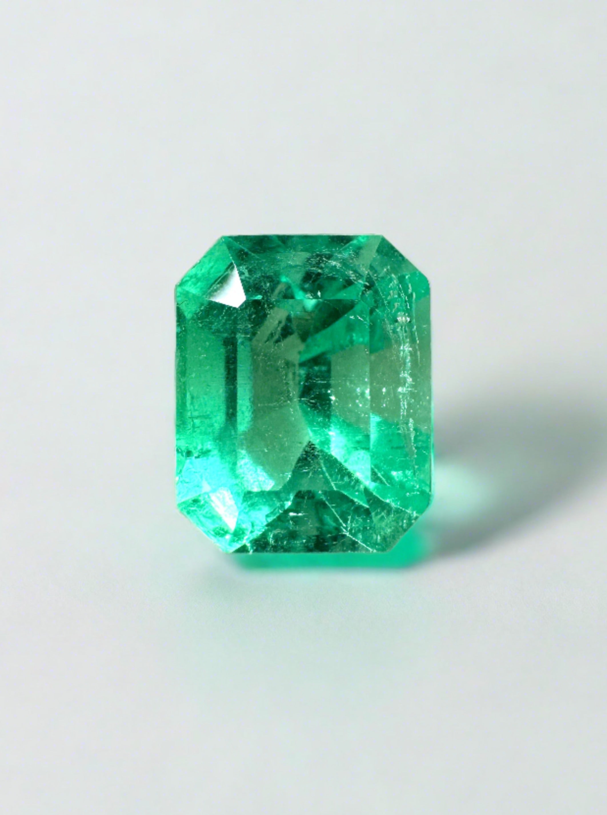 2.07 Carat 9x7mm Muzo Green Natural Colombian Loose Emerald - Emerald Cut Gemstone for Jewelry Making, Engagement Rings & Luxury Gifts