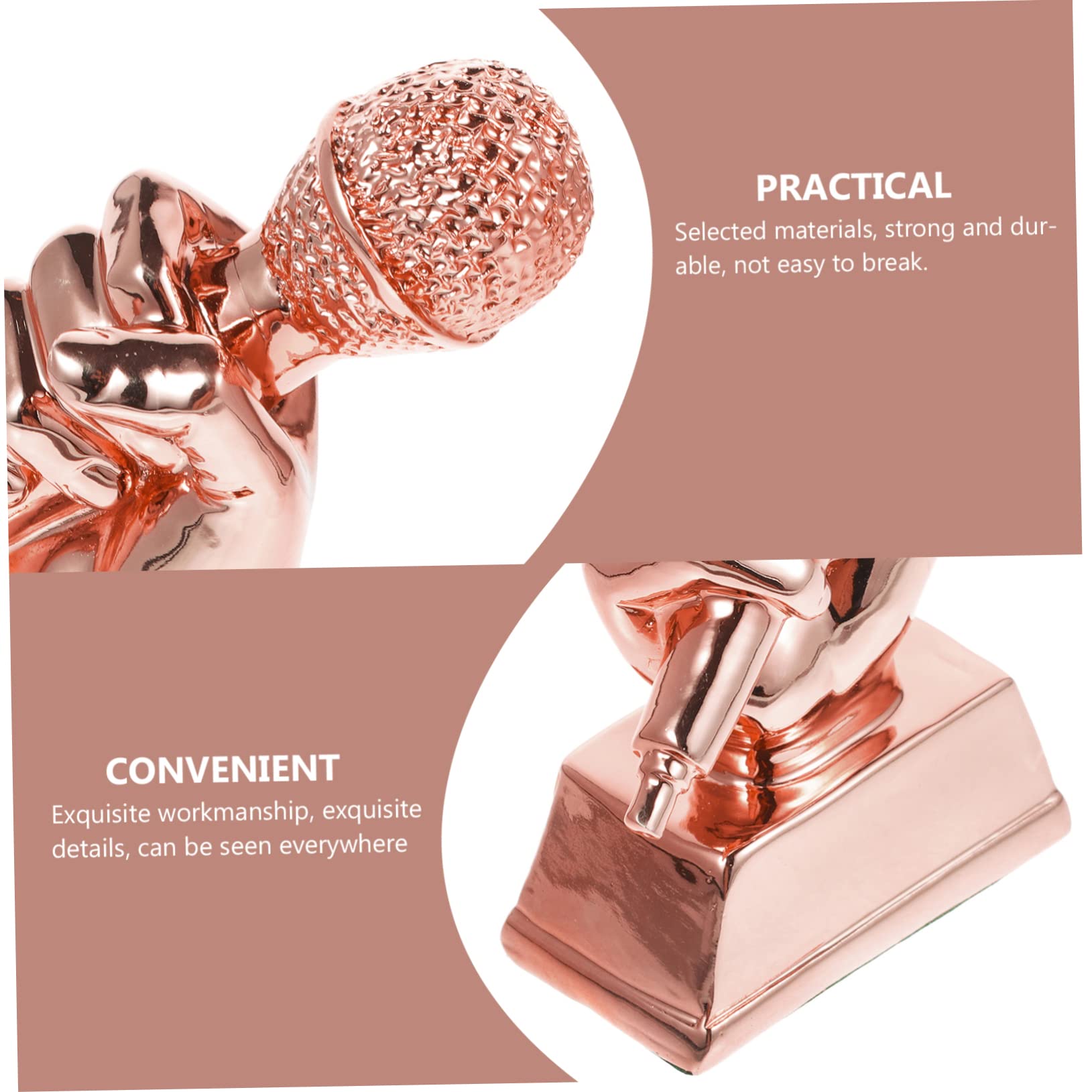 Yardwe 2 Pack Customized Copper Tone Mini Microphone Trophy - Singing Competition Award Souvenir for Kids, Music Contest Prize | Perfect for School Events, Talent Shows & Children's Music Competitions