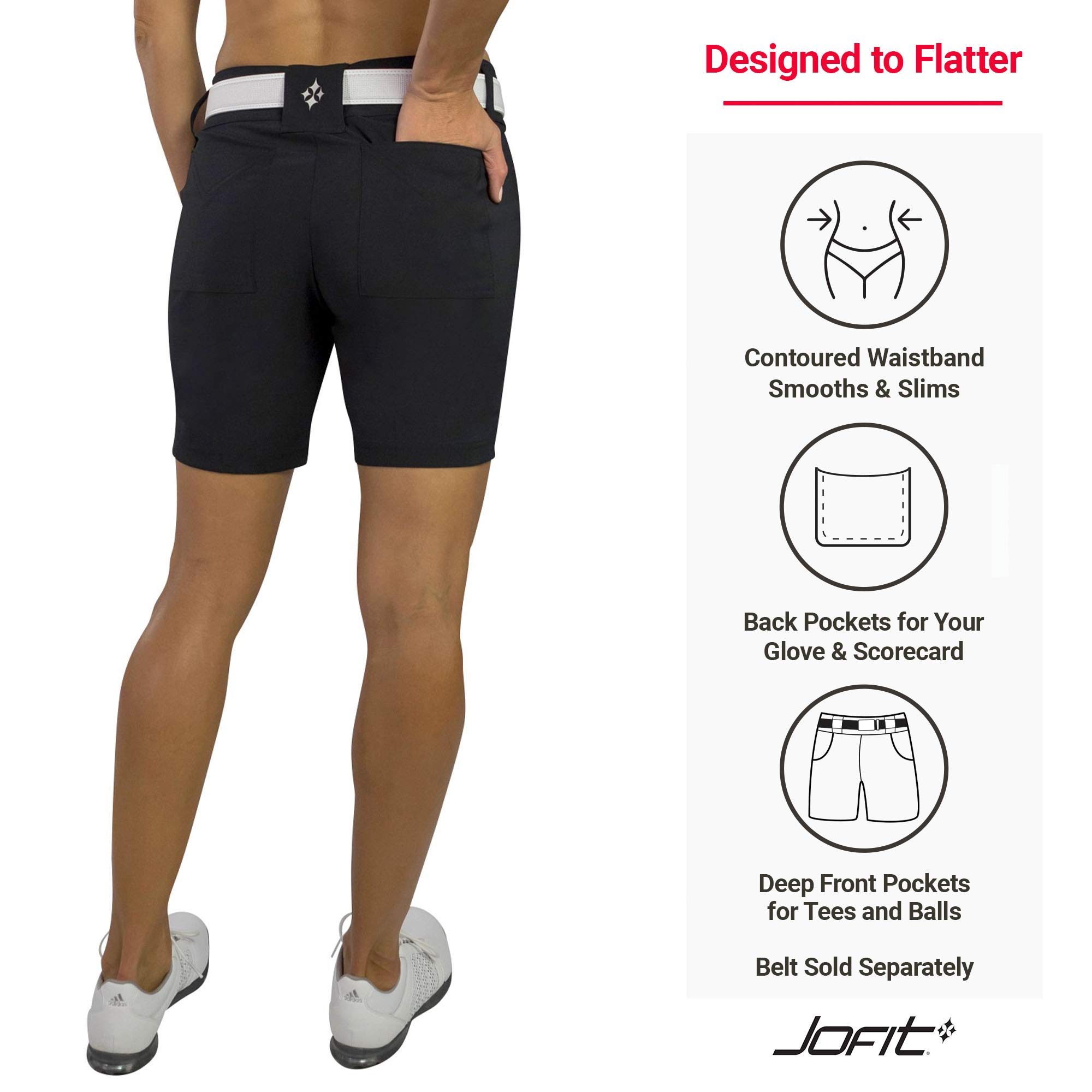 Jofit Apparel Women's Golf Shorts - Breathable Athletic Shorts for Golf, Running & Casual Wear | Moisture-Wicking Comfort for Sports & Everyday Use