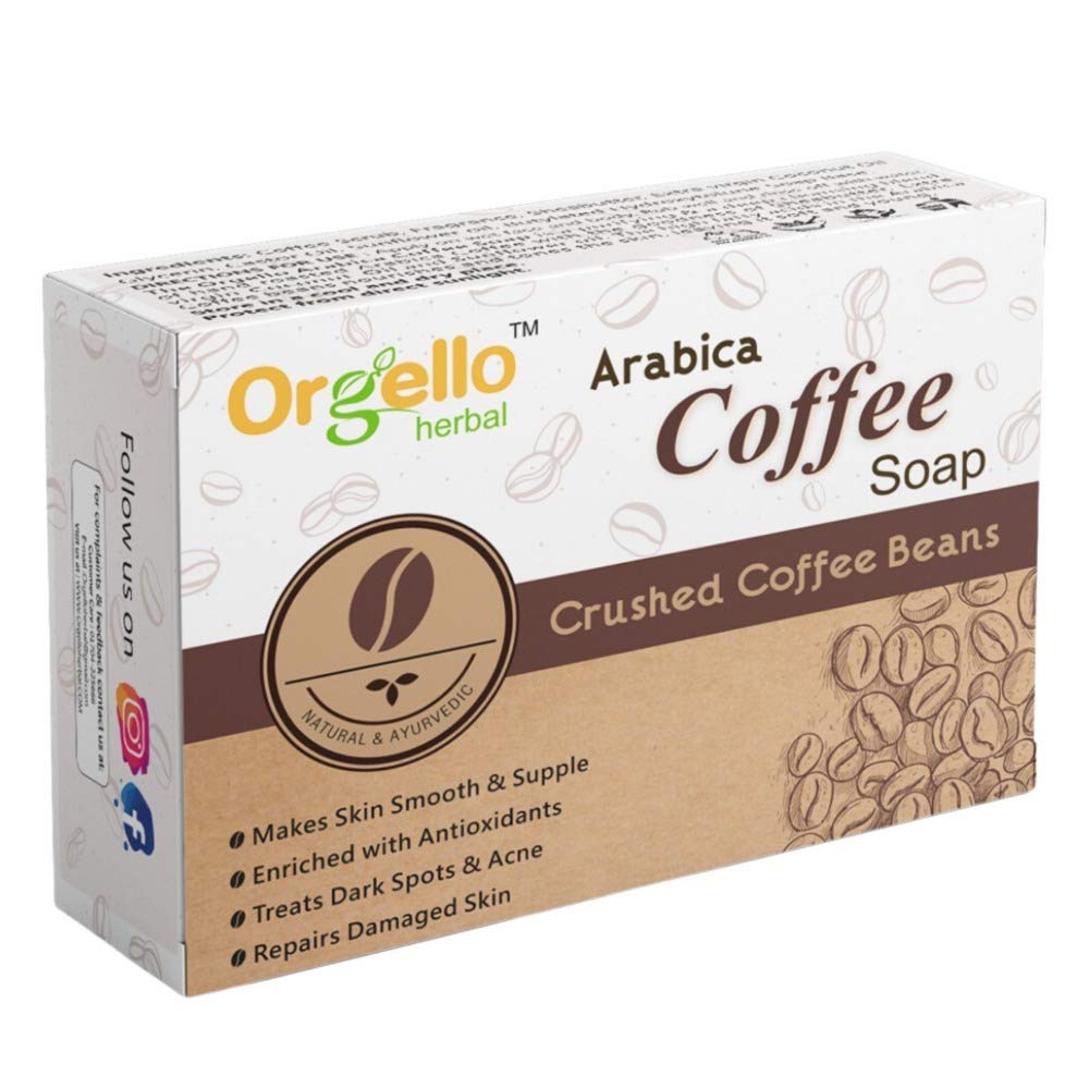 Orgello Herbal Arabica Coffee Body Soap & Neem Aloe Vera Face Wash Set - 100g + 100ml, SLS Paraben & Mineral Oil Free - For Men, Women, Girls & Boys with Normal, Oily or Dry Skin - Perfect for Morning Routine & Skincare Regimen