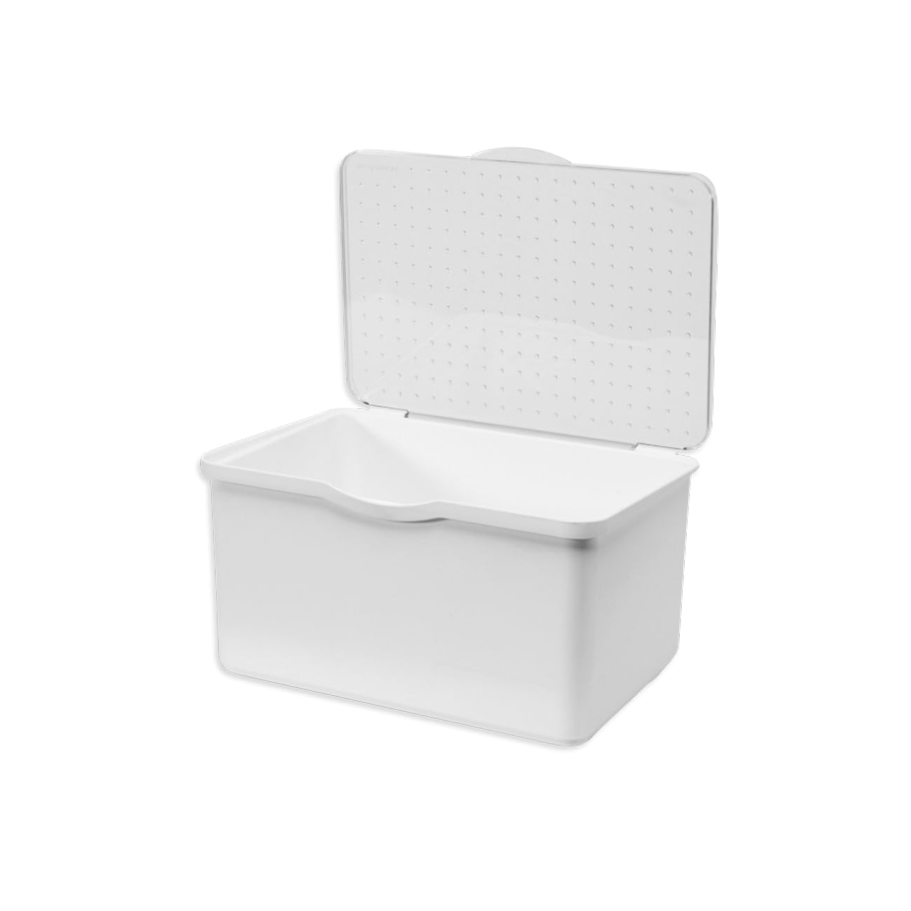 Madesmart Medium Stacking Lid Storage Bin - White Plastic Bathroom Organizer with Dry-Erase Label Space | Perfect for Bathroom Shelves, Under Sink Storage & Closet Organization