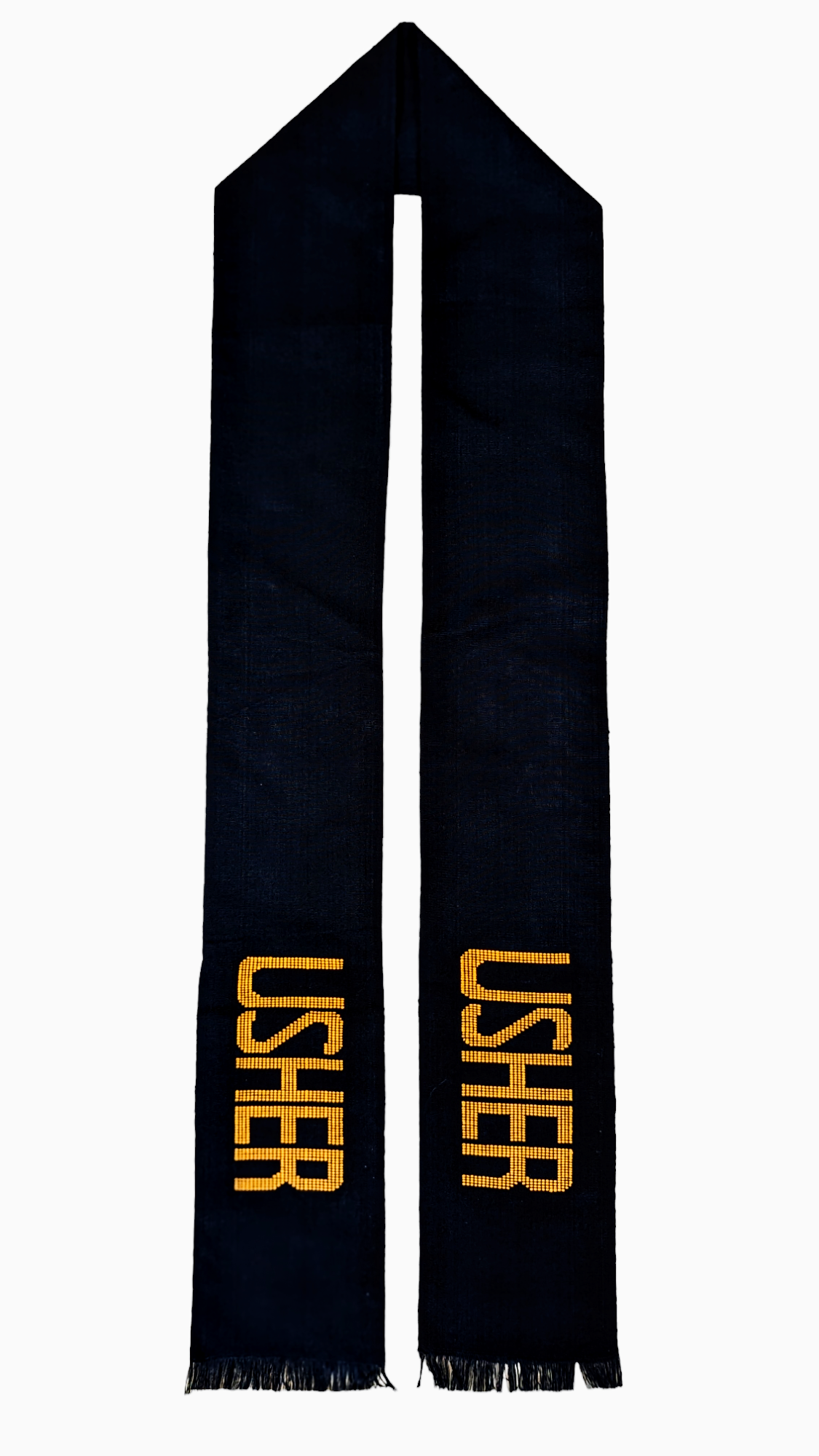 Exclusive Usher Black African Handwoven Kente Sash by Dupsie's African Fashion | Authentic Kente Cloth Waist Wrap for Weddings, Cultural Events & African Heritage Celebrations | DPKSUSH