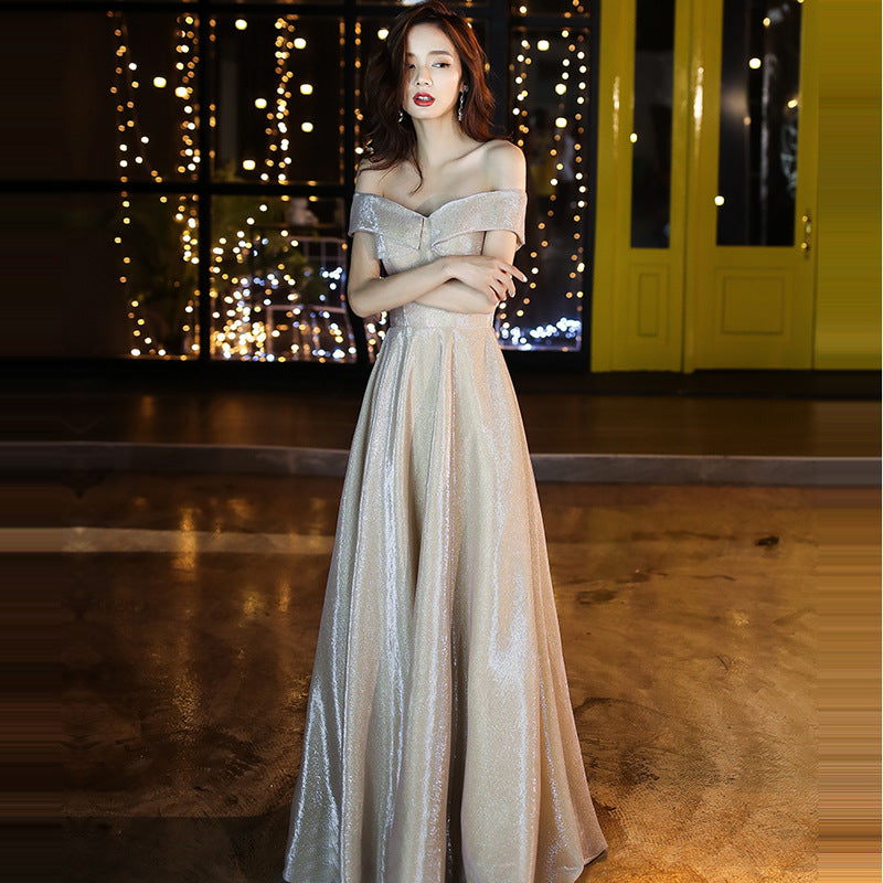 Sparkly Off Shoulder Long Prom Dress for Women - Elegant Formal Evening Gown for Party, Homecoming, Wedding & Special Occasions