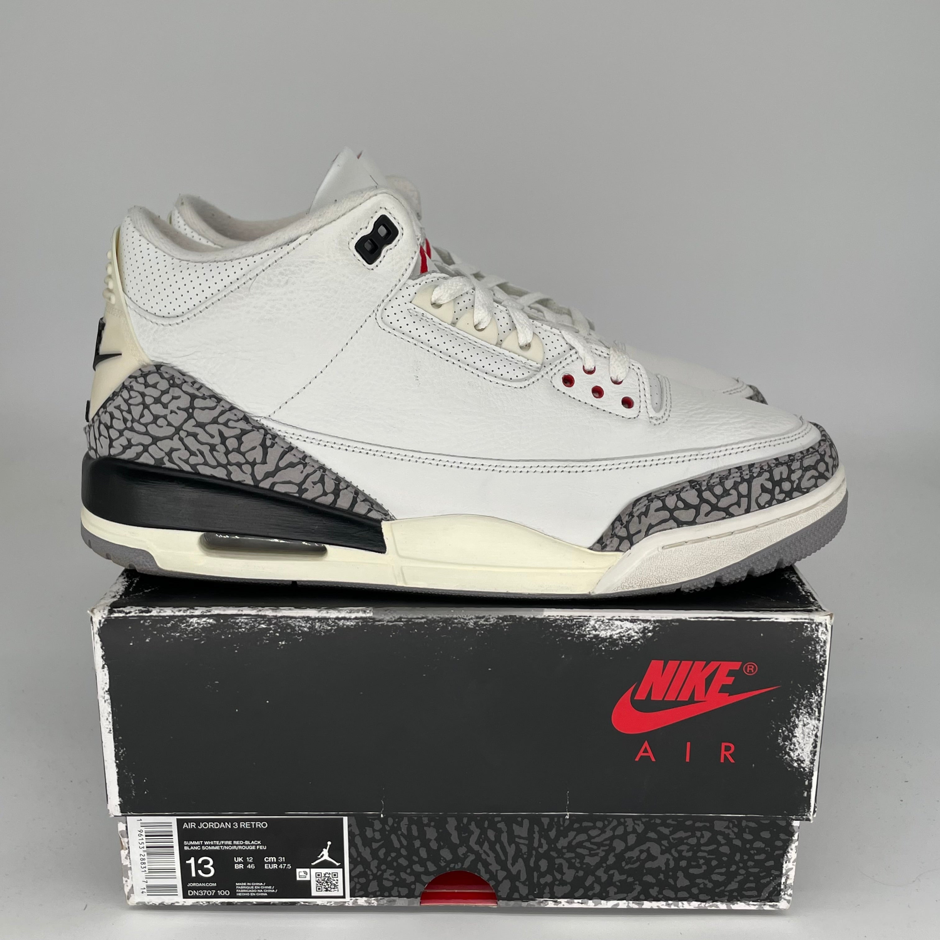 Original Air Jordan 3 Retro 'White Cement Reimagined' Men's Basketball Shoes Size 13 DN3707-100 - Authentic Sneakers for Sports, Streetwear & Sneakerhead Collections