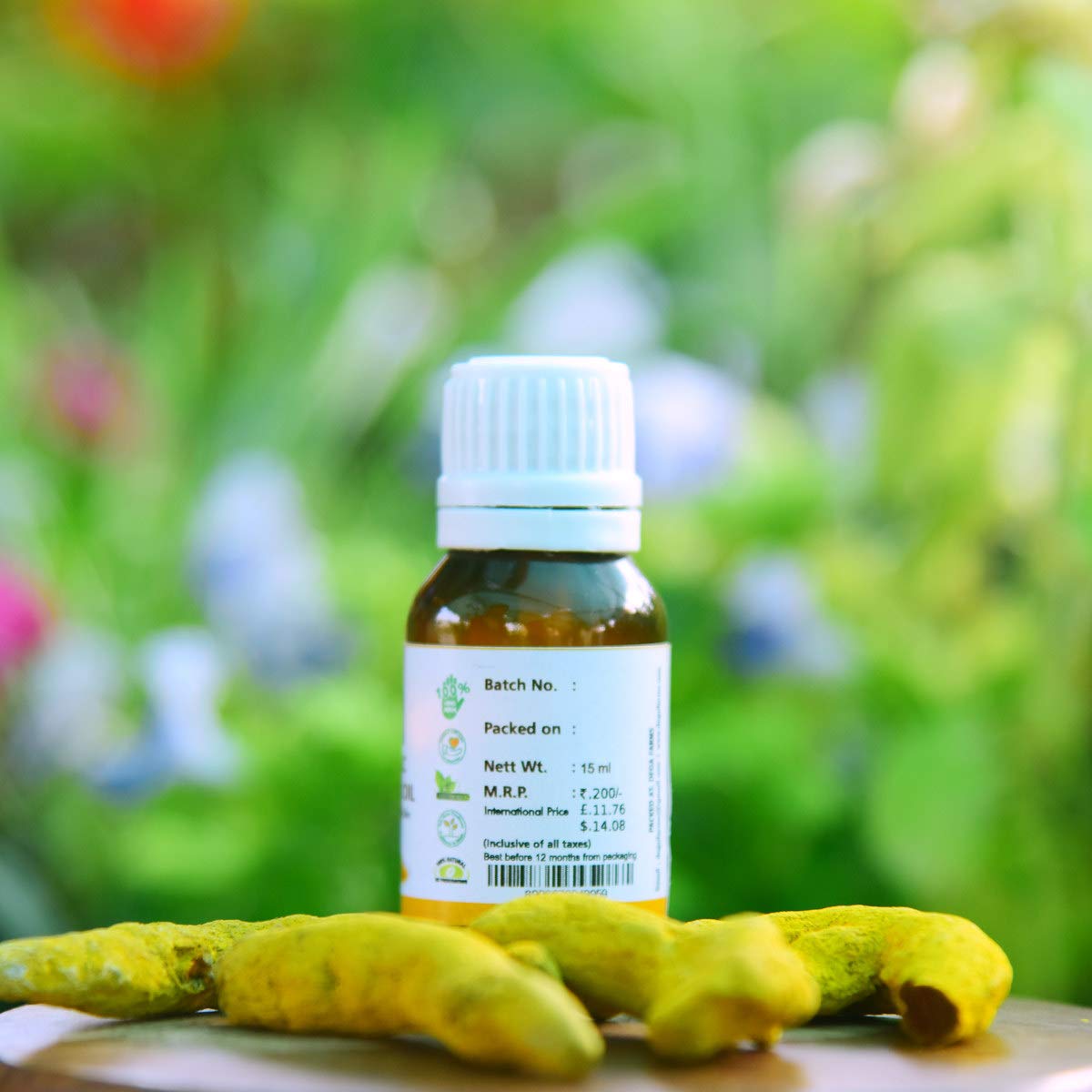 Pure Turmeric Essential Oil for Face & Skin Care - 15ml | Anti-Aging, Brightening & Acne Treatment | Aromatherapy, Massage & DIY Beauty
