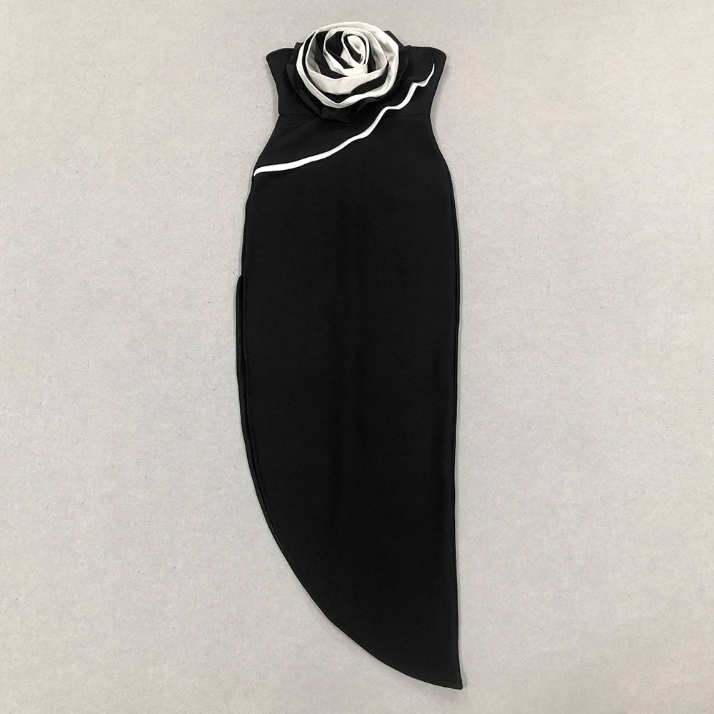 Sexy Black Off Shoulder Floral Bodycon Long Dress for Women - Perfect for Birthday Parties, Homecoming & Special Occasions