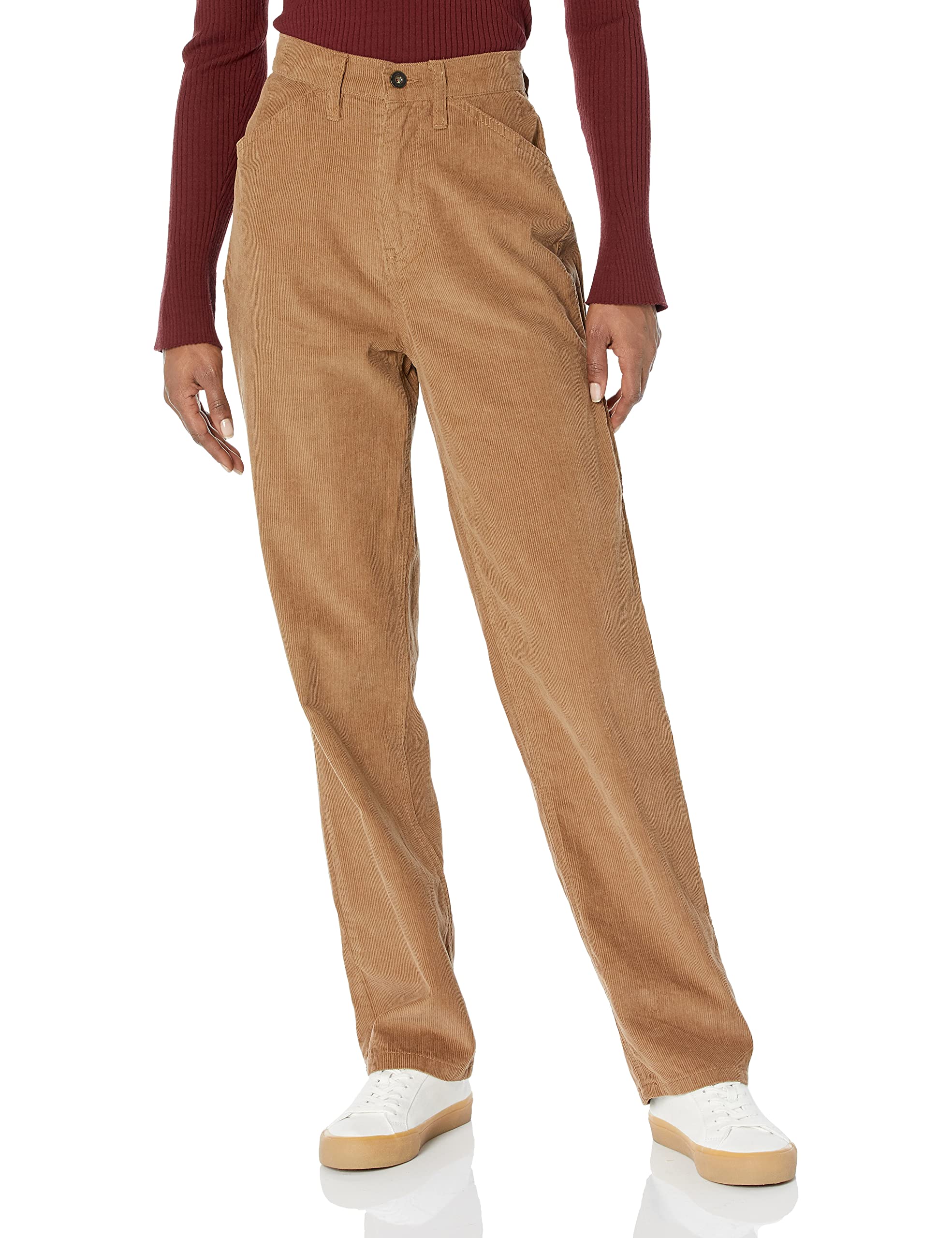 UNIONBAY Women's Corduroy Straight Leg Carpenter Jeans - Comfortable Work Pants for Construction, Gardening & Outdoor Activities