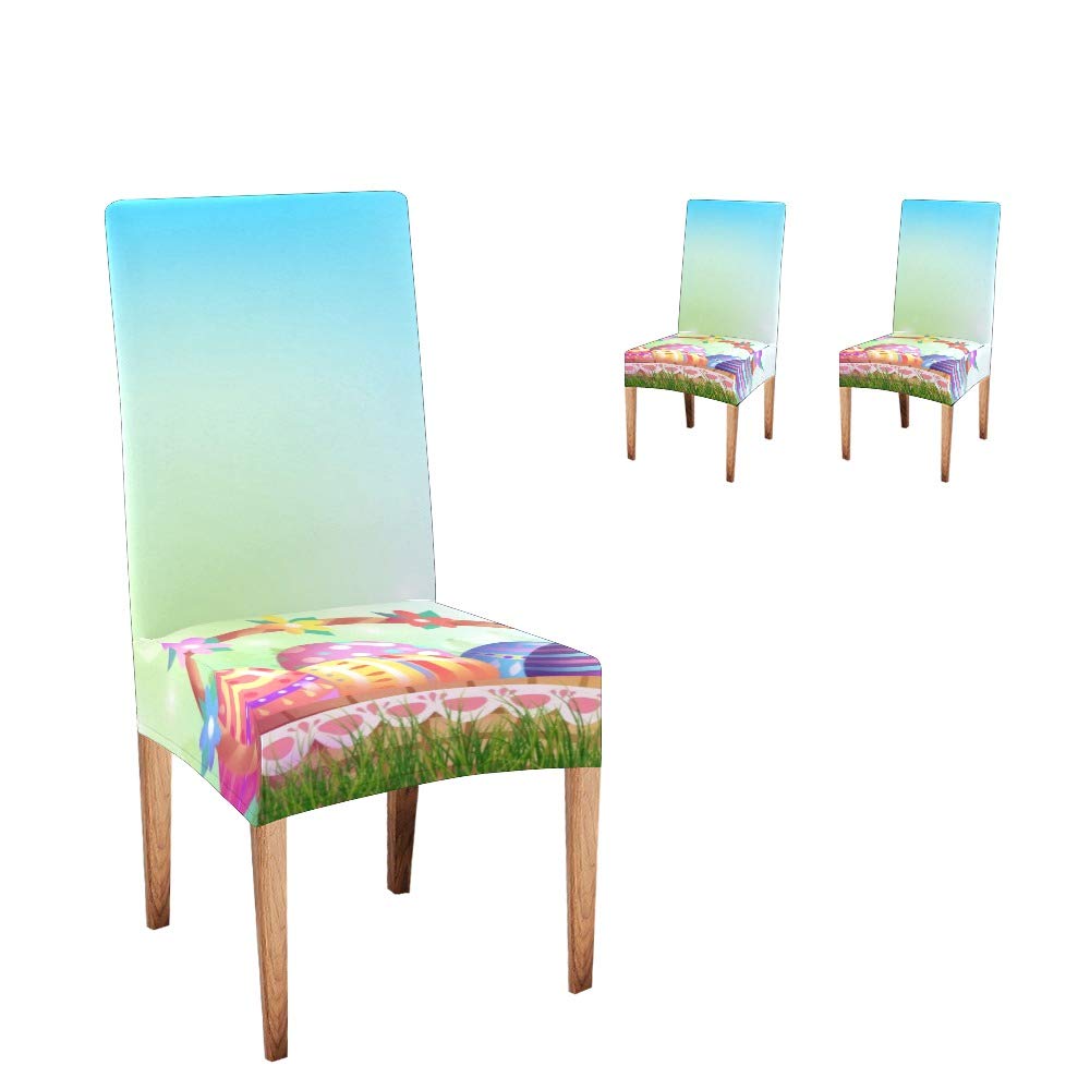 Premium CUXWEOT Dining Chair Covers Set of 2 - Soft Stretchable Slipcovers for Easter, Parties & Home Decor - Washable Seat Protectors for Kitchen, Dining Room & Special Occasions