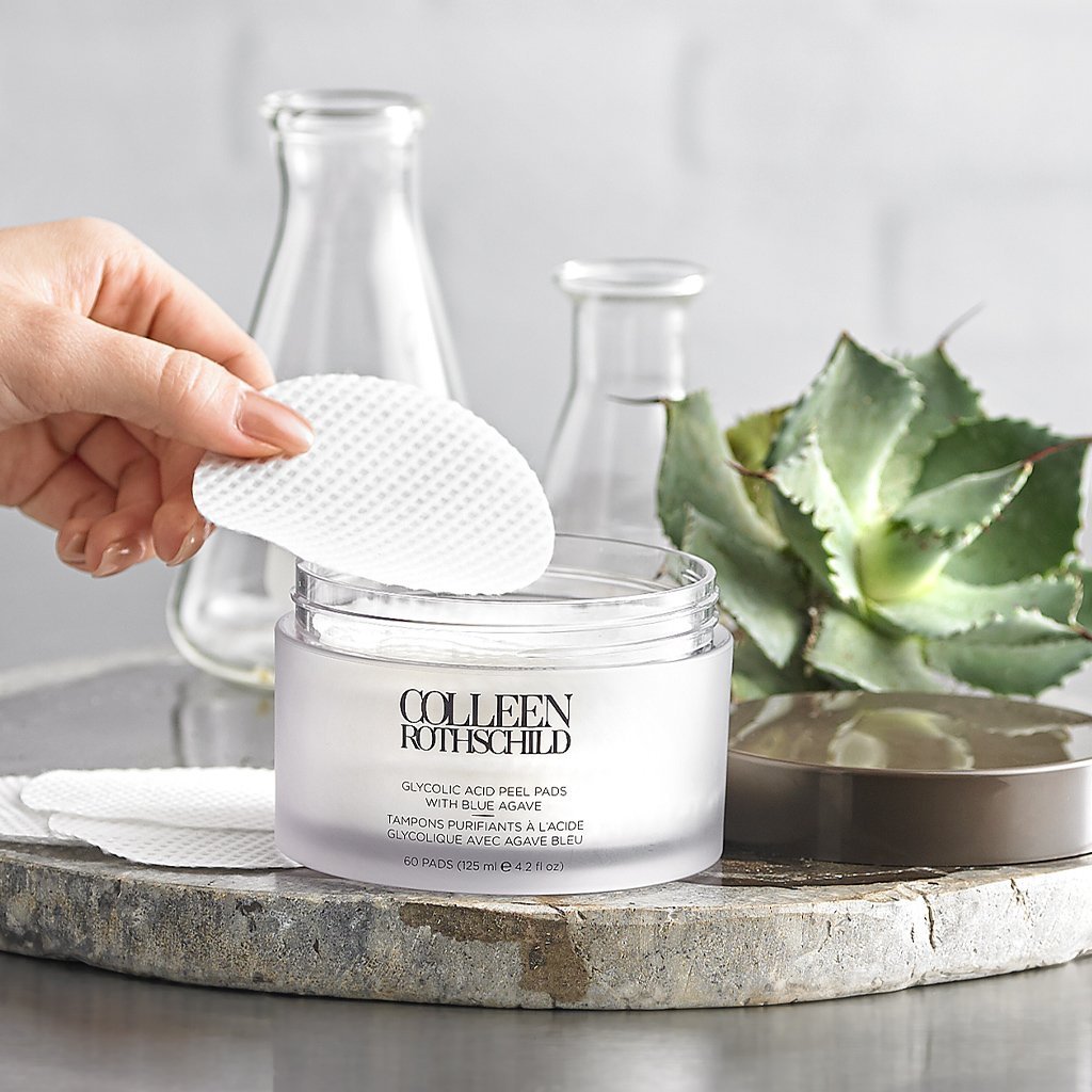 Glycolic Acid Exfoliating Peel Pads with Blue Agave - Gentle Chemical Exfoliator for Face & Body - Perfect for Acne Treatment, Dark Spot Removal & Skin Brightening - Ideal for Daily Skincare Routine